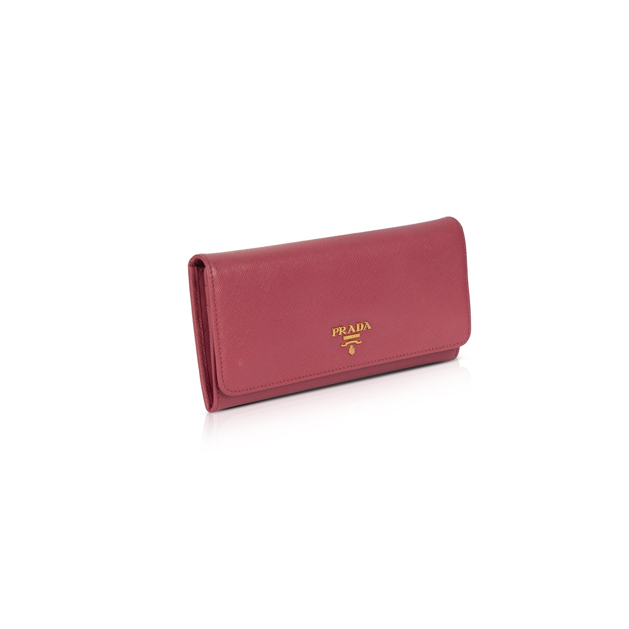 Prada Pink Saffiano Continental Wallet w/ Box