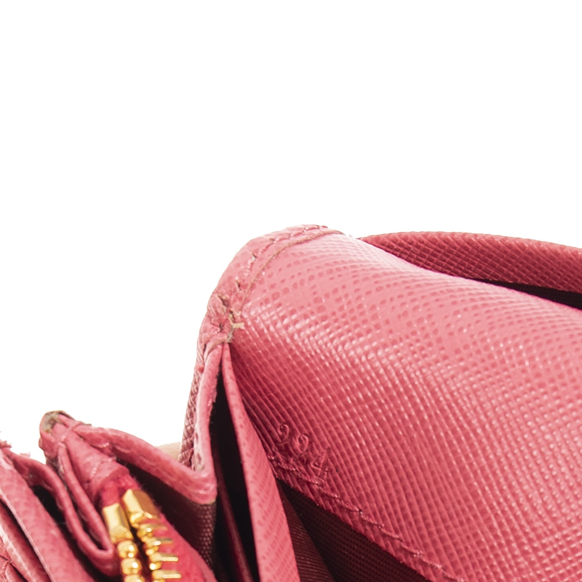 Prada Pink Saffiano Continental Wallet w/ Box