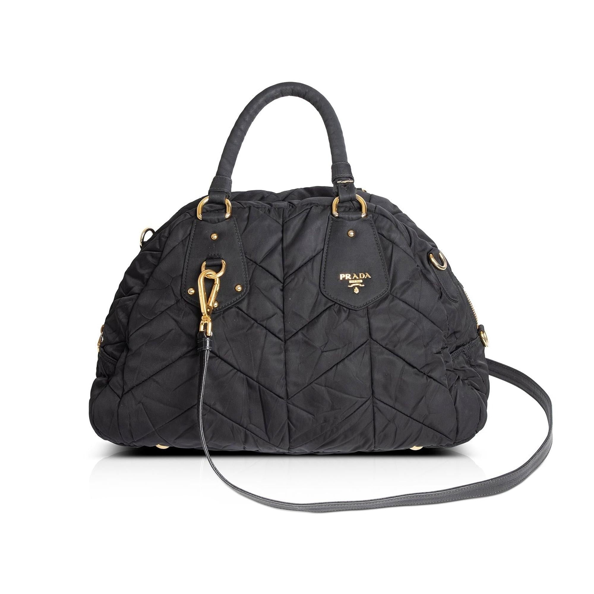 Prada Quilted Tessuto Nylon Bauletto Bag