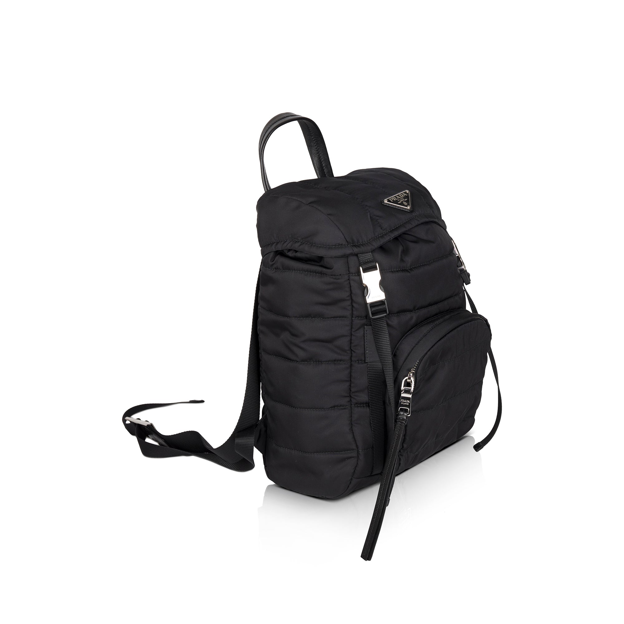 Prada Quilted Tessuto Nylon Double Buckle Backpack – OLIVER'S