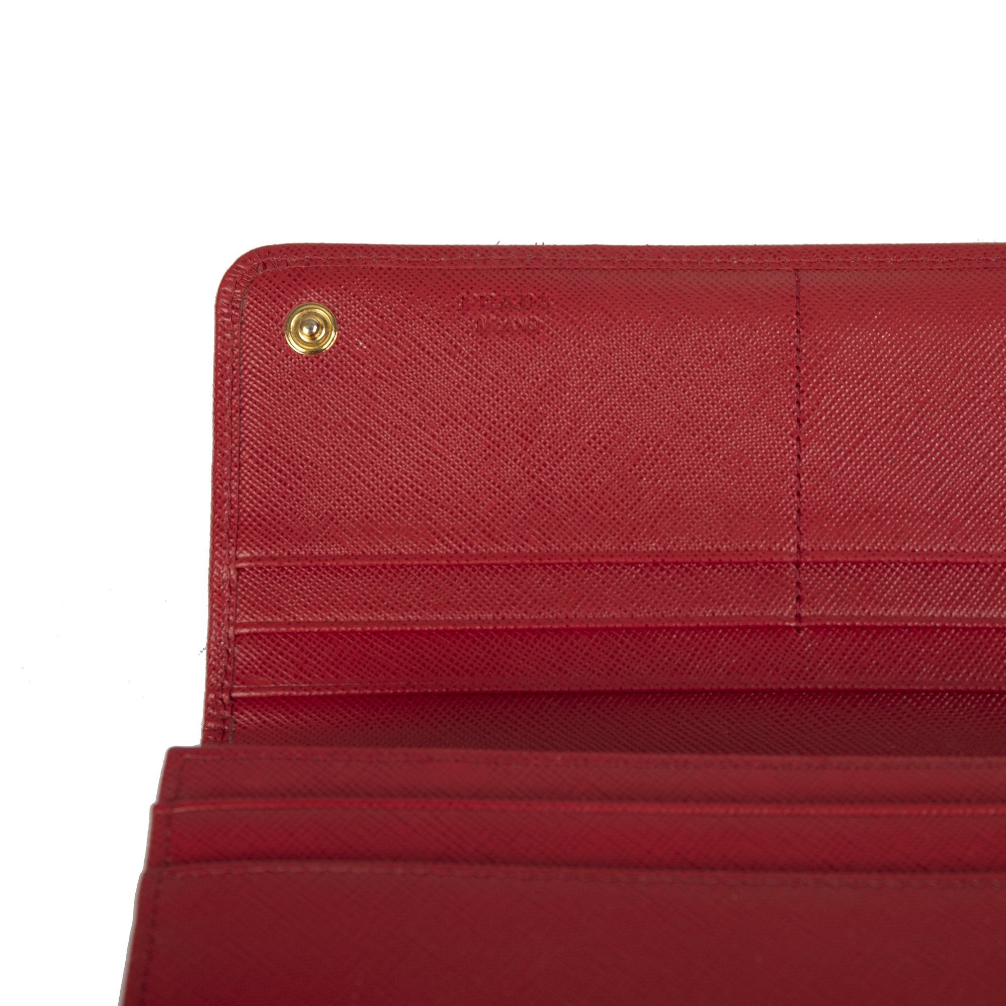 Prada Red Saffiano Continental Wallet