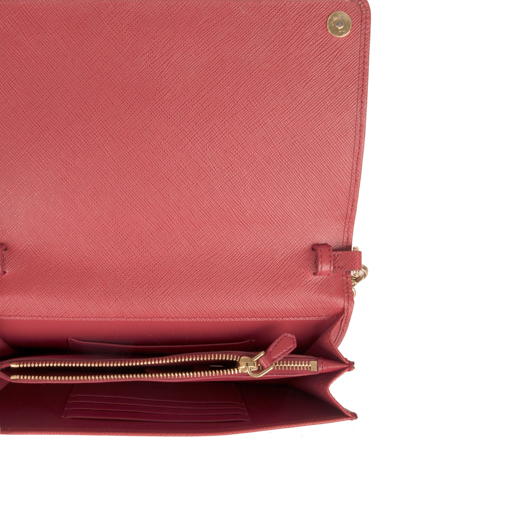 Prada Red Saffiano Leather Shoulder Bag