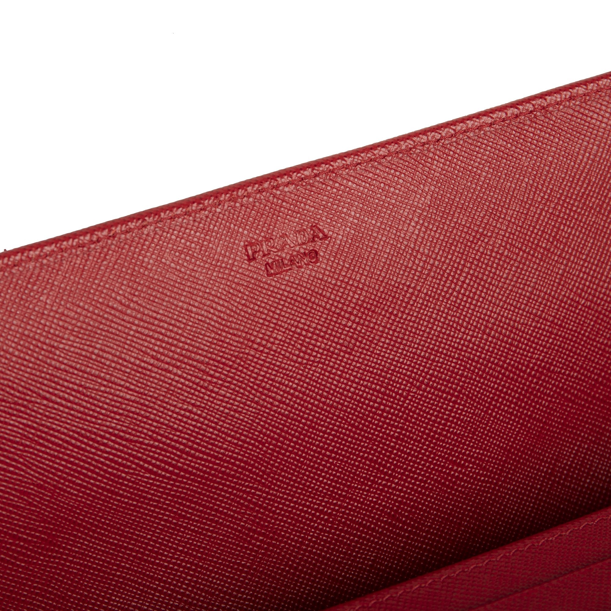 Prada Red Saffiano Wallet on Chain w/ Box