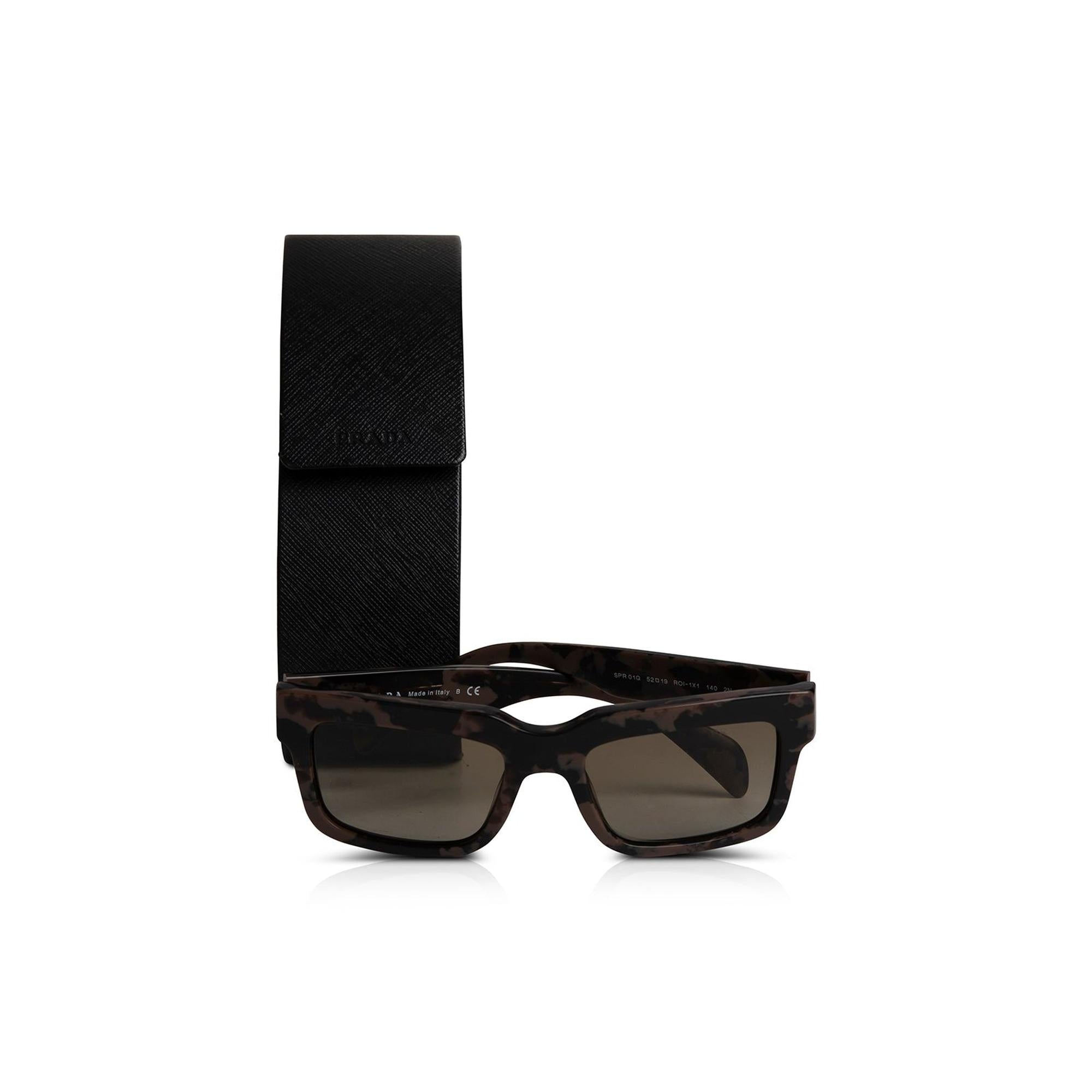 Prada SPR01Q Camo Chunky Sunglasses w/ Case