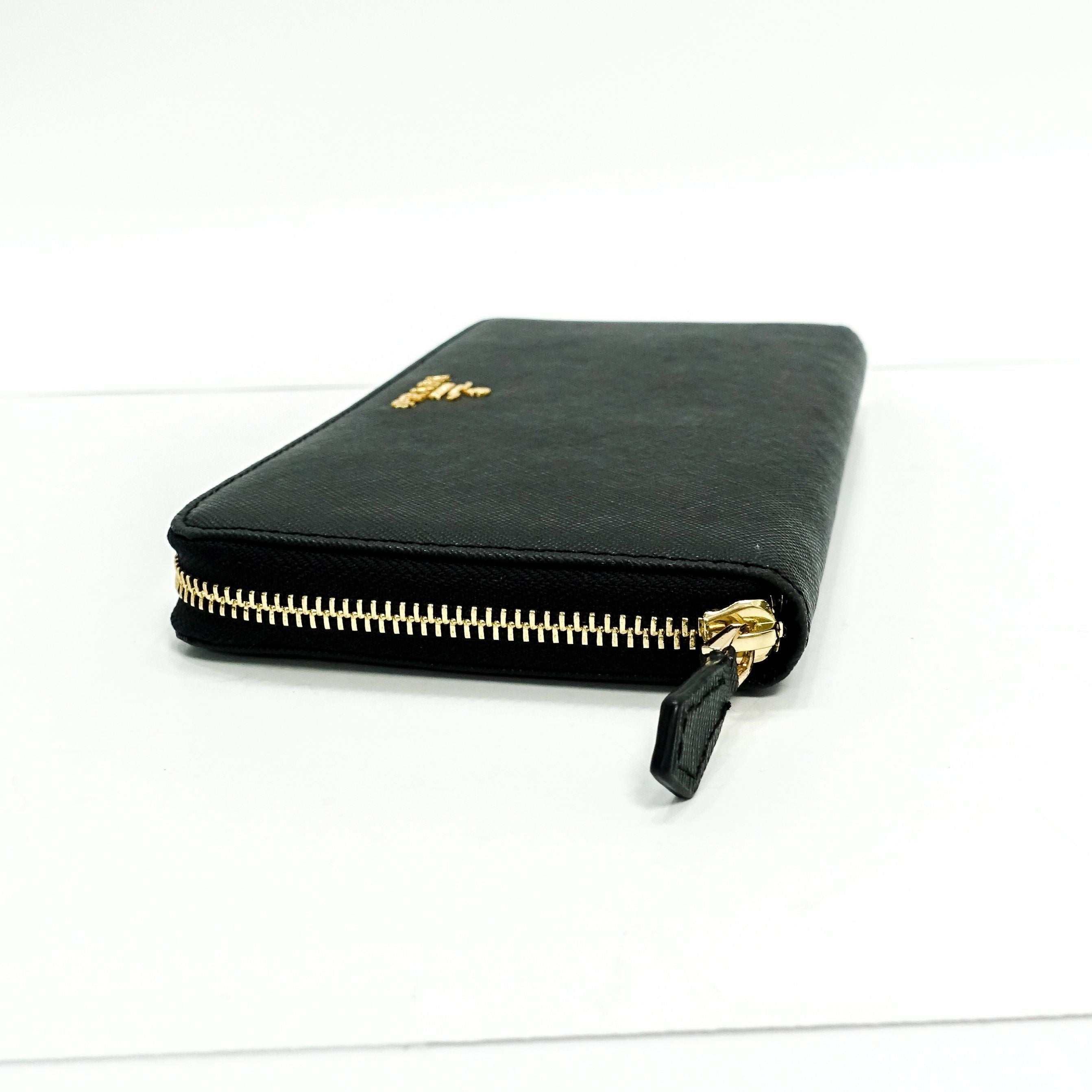 Prada Saffiano Continental Zip Around Wallet