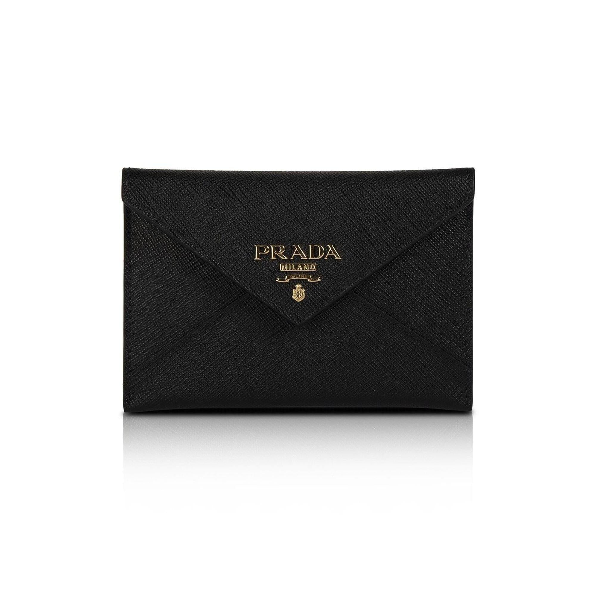 Prada Saffiano Envelope Wallet w/ Box