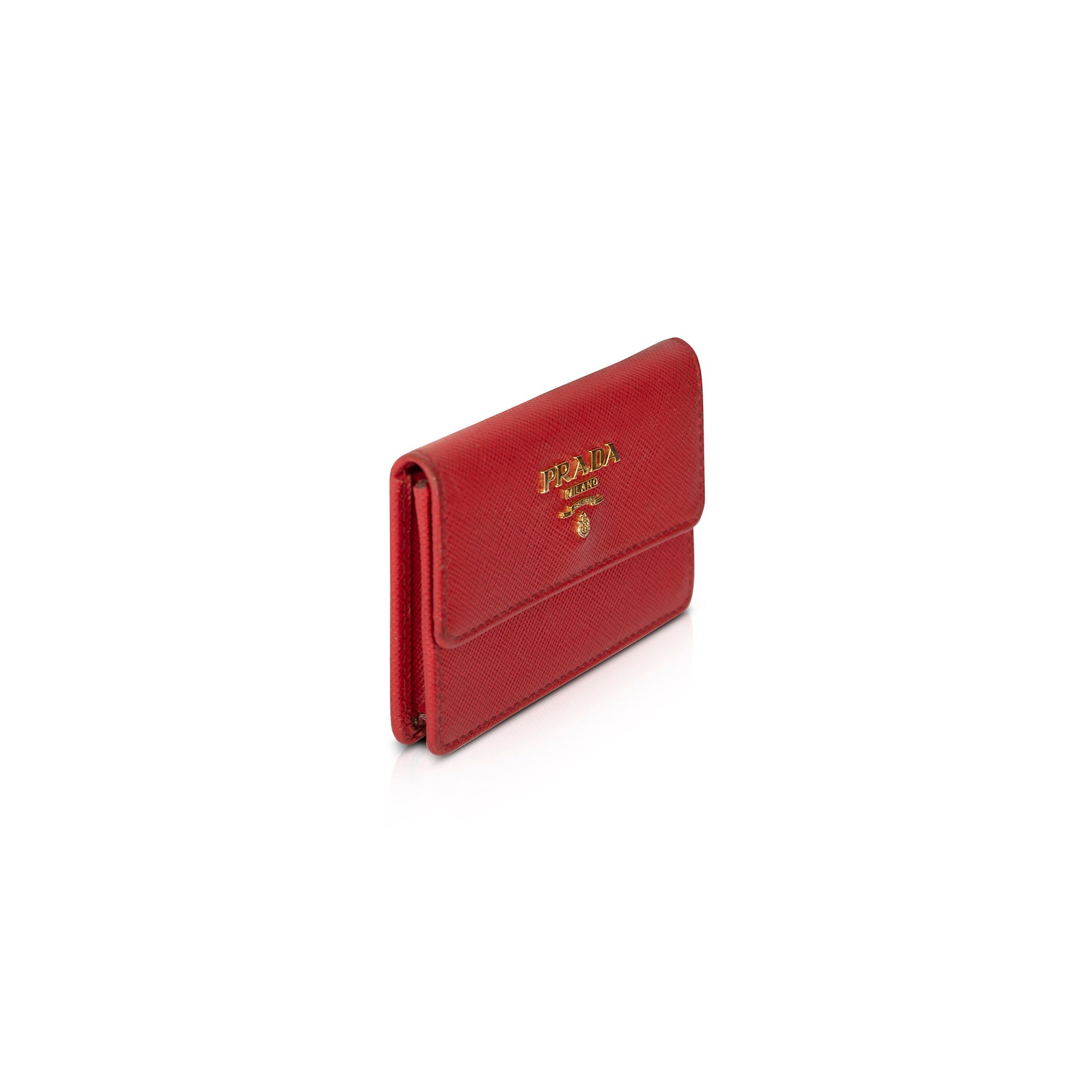 Prada Saffiano Leather Flap Card Holder