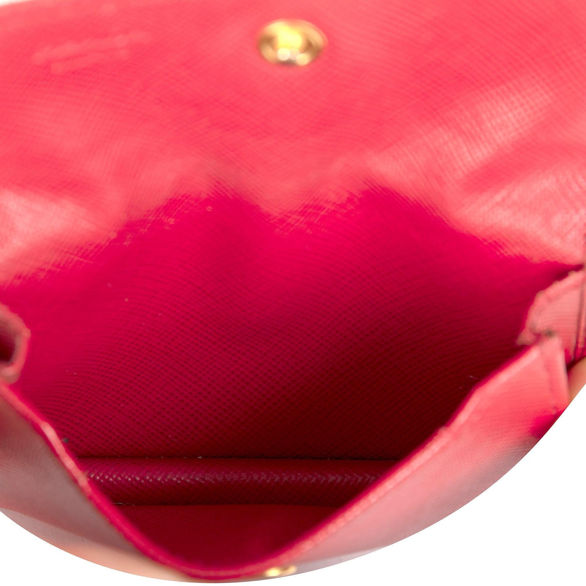 Prada Saffiano Leather Flap Card Holder