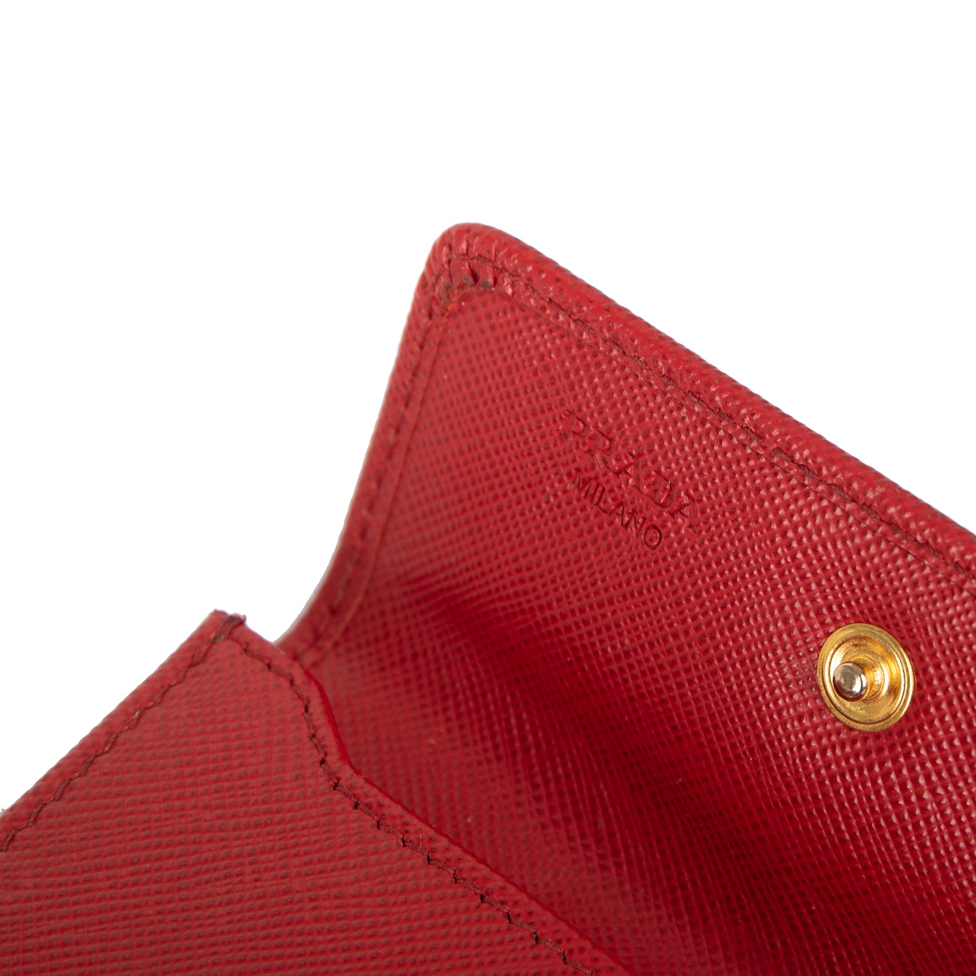 Prada Saffiano Leather Flap Card Holder