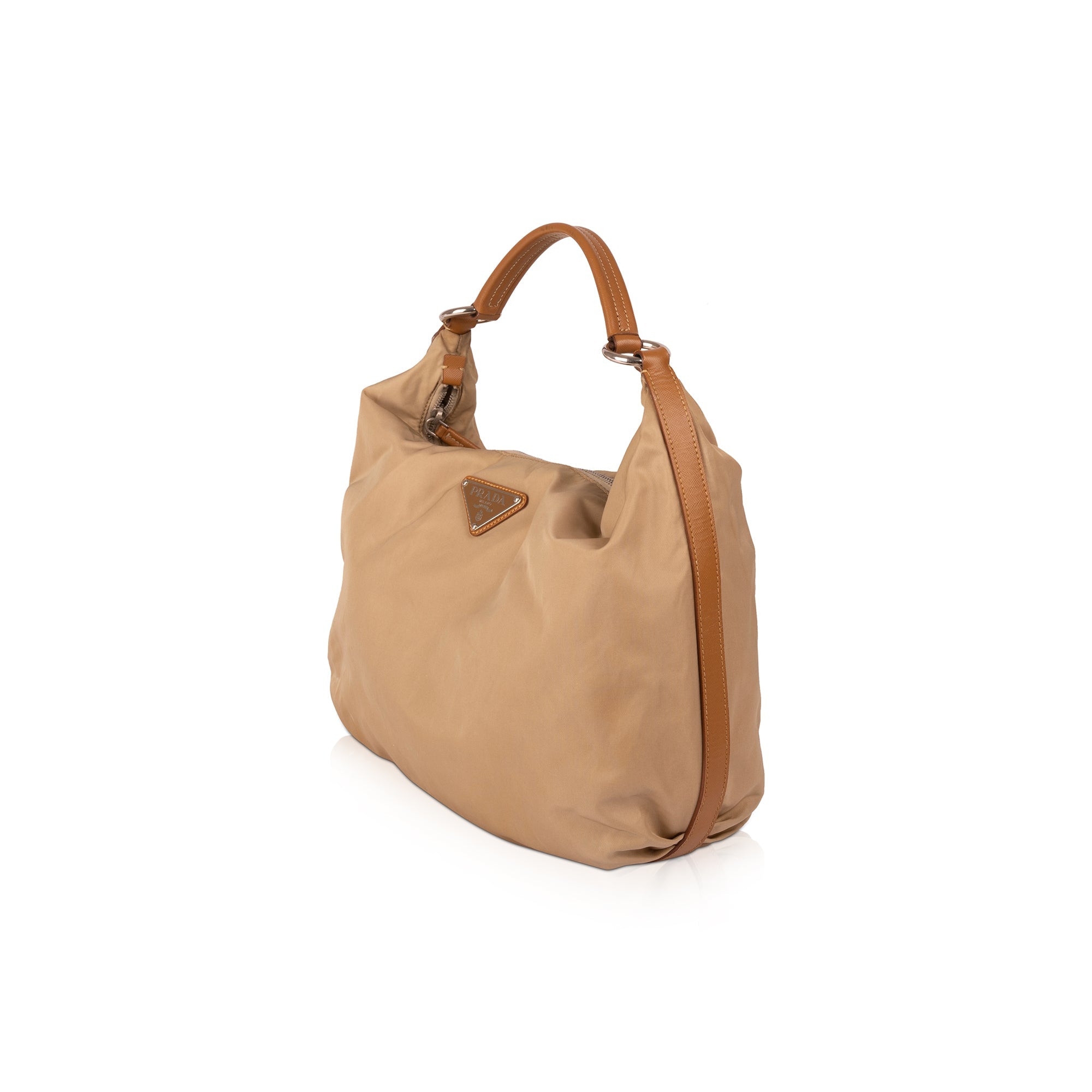 Prada Saffiano Leather-Trimmed Tessuto Hobo – OLIVER'S