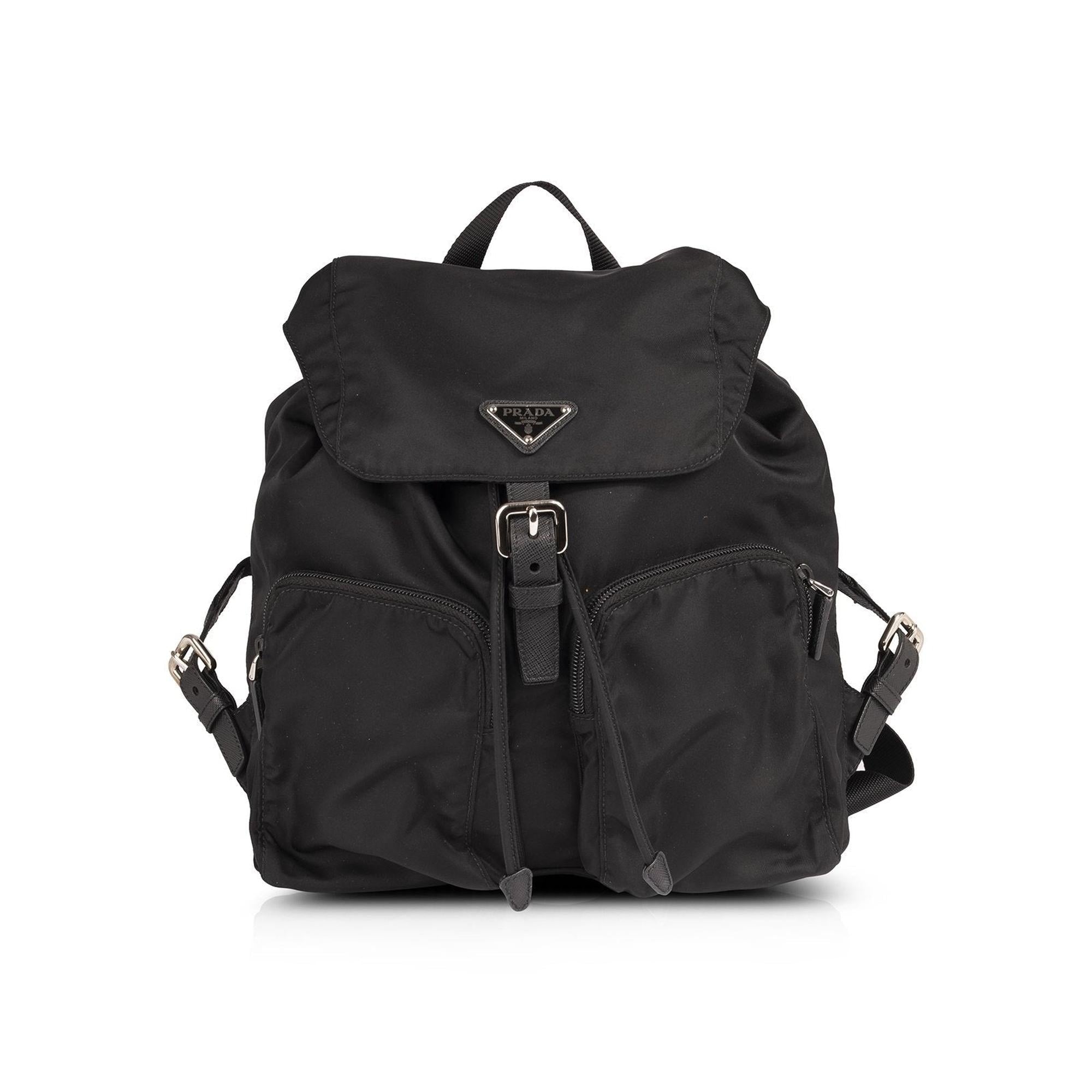 Prada Saffiano Leather-Trimmed Tessuto Nylon Backpack
