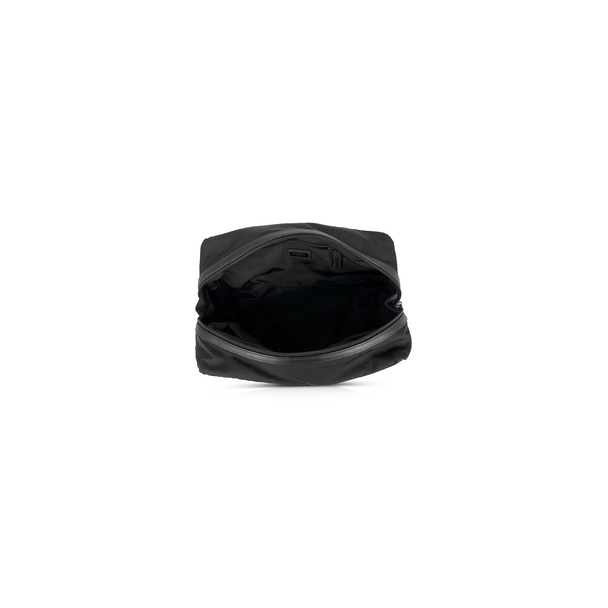 Prada Saffiano Leather Trimmed Tessuto Nylon Toiletry Bag