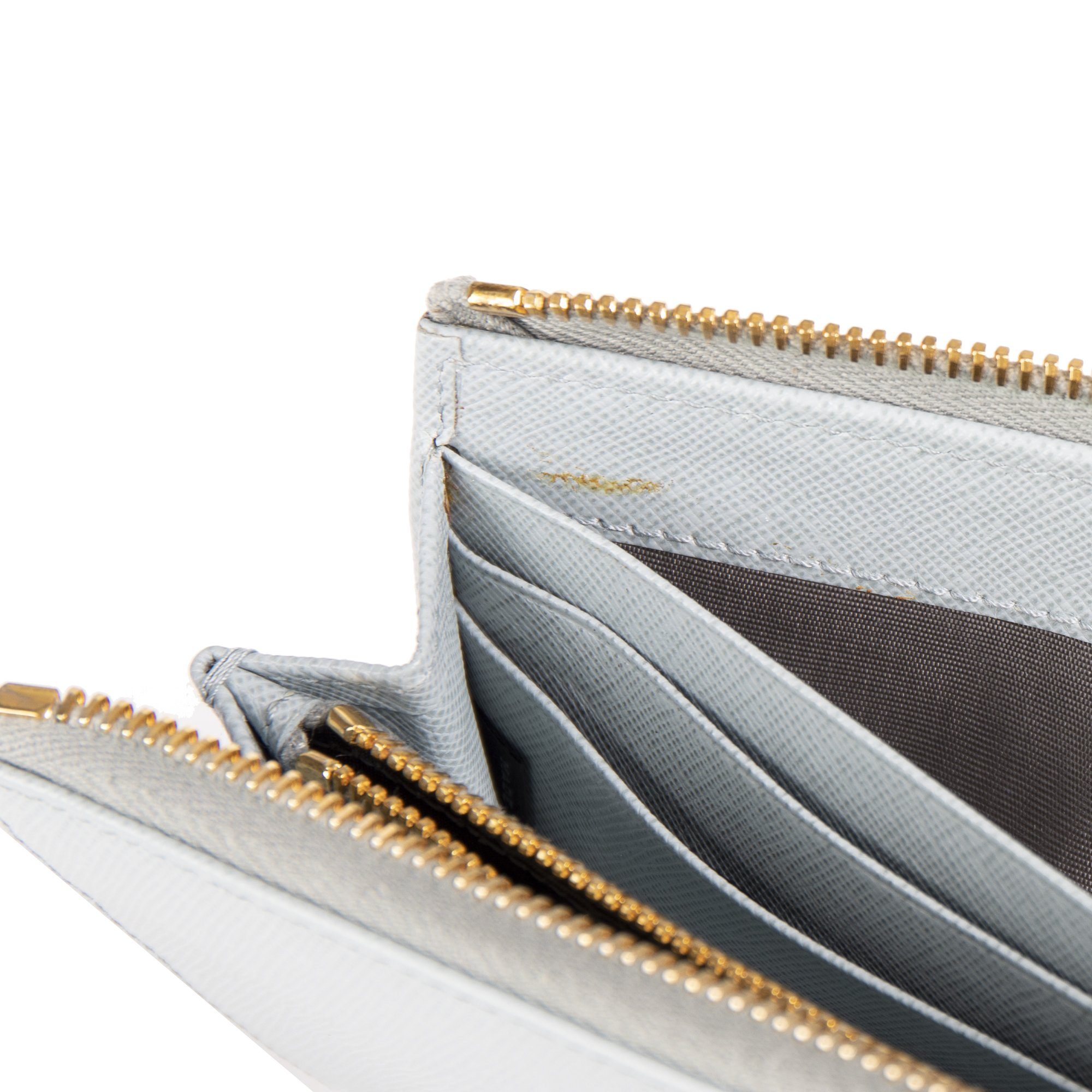 Prada Saffiano Lux Half Zip Wallet w/ Box