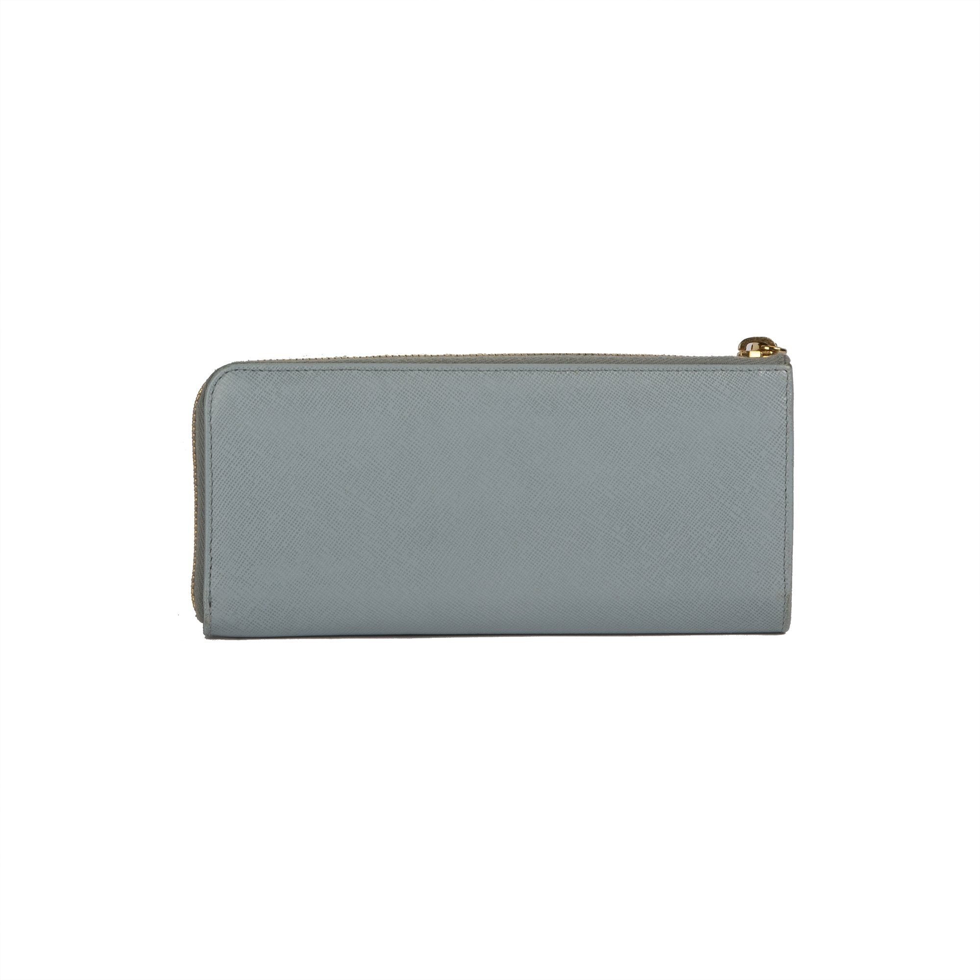 Prada Saffiano Lux Half Zip Wallet w/ Box