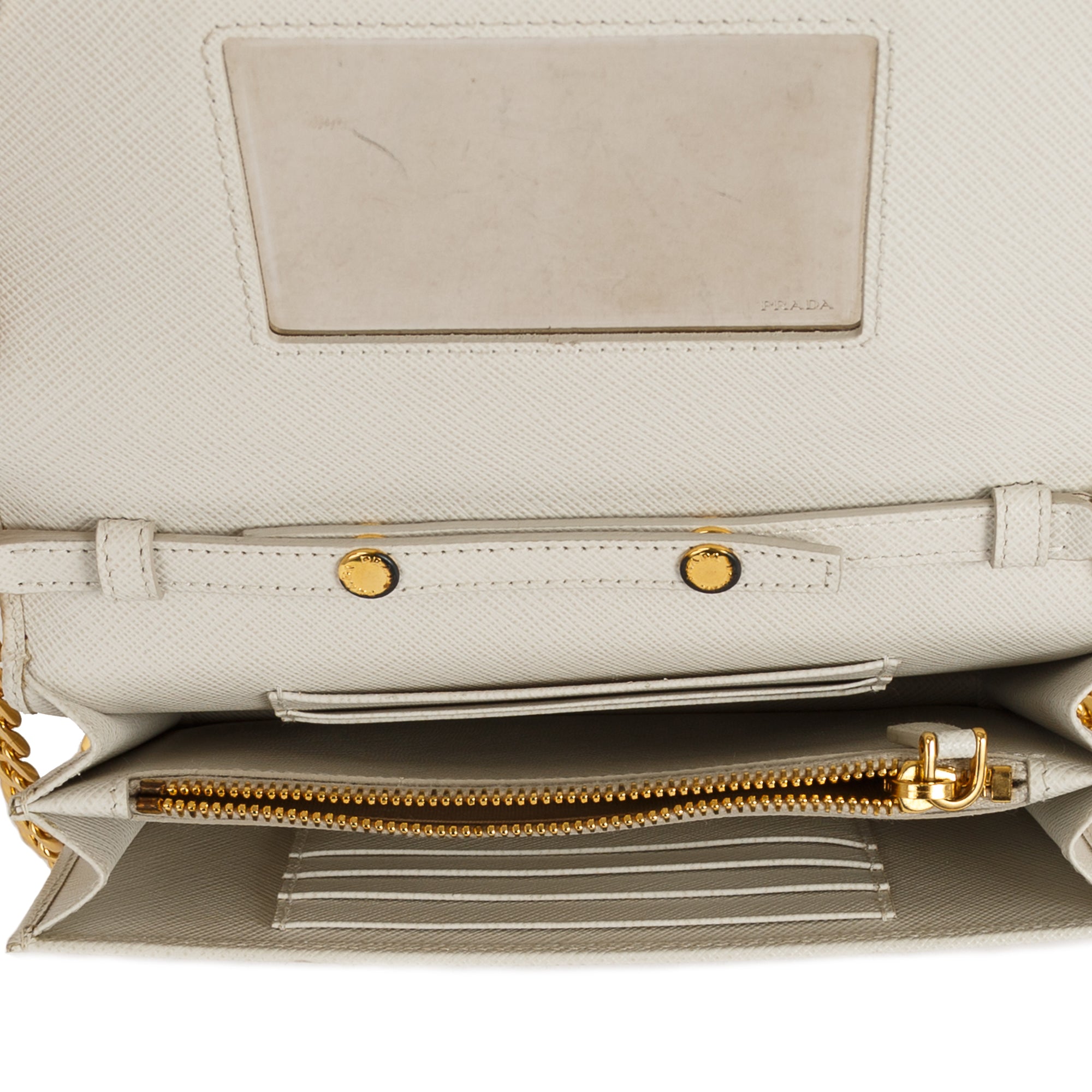 Prada Saffiano Lux Wallet on Chain w/ Authenticity Card
