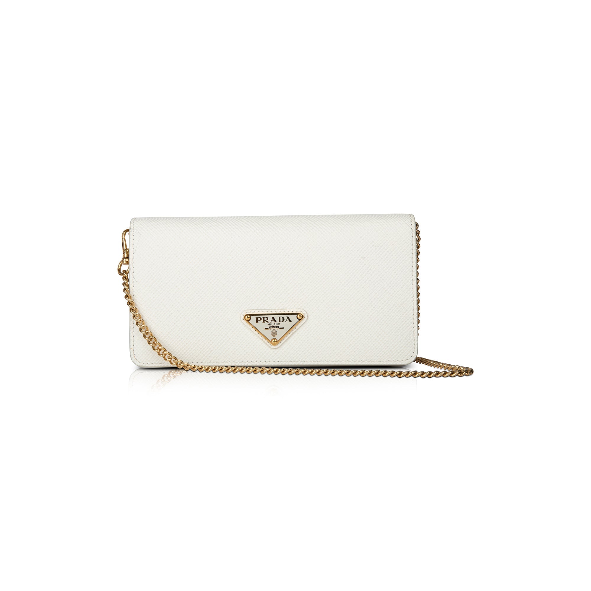 Prada Saffiano Lux Wallet on Chain w/ Authenticity Card