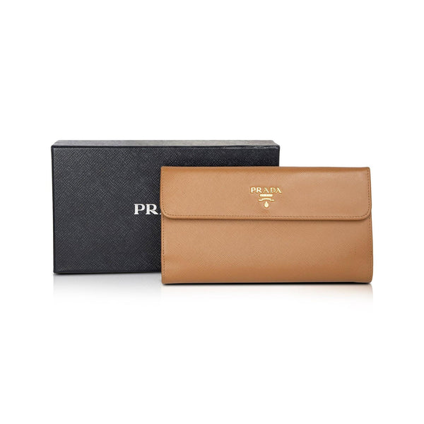 Entrupy Prada Flap Wallet Prada Saffiano Metal Long Flap Wallet W