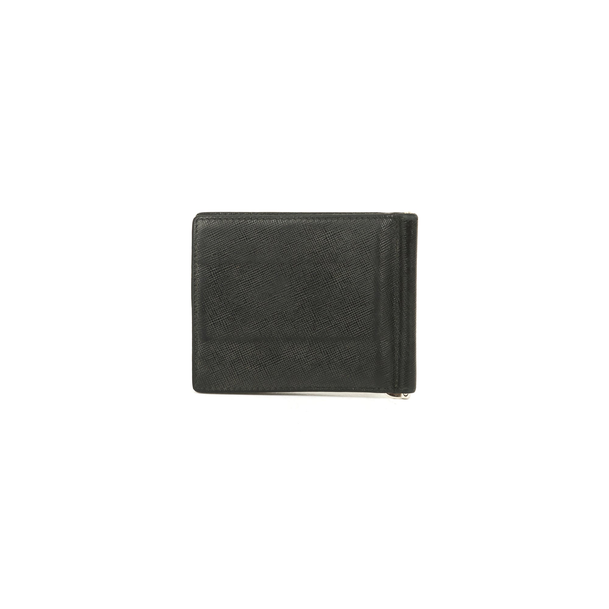 Prada Saffiano Money Clip Bifold Wallet