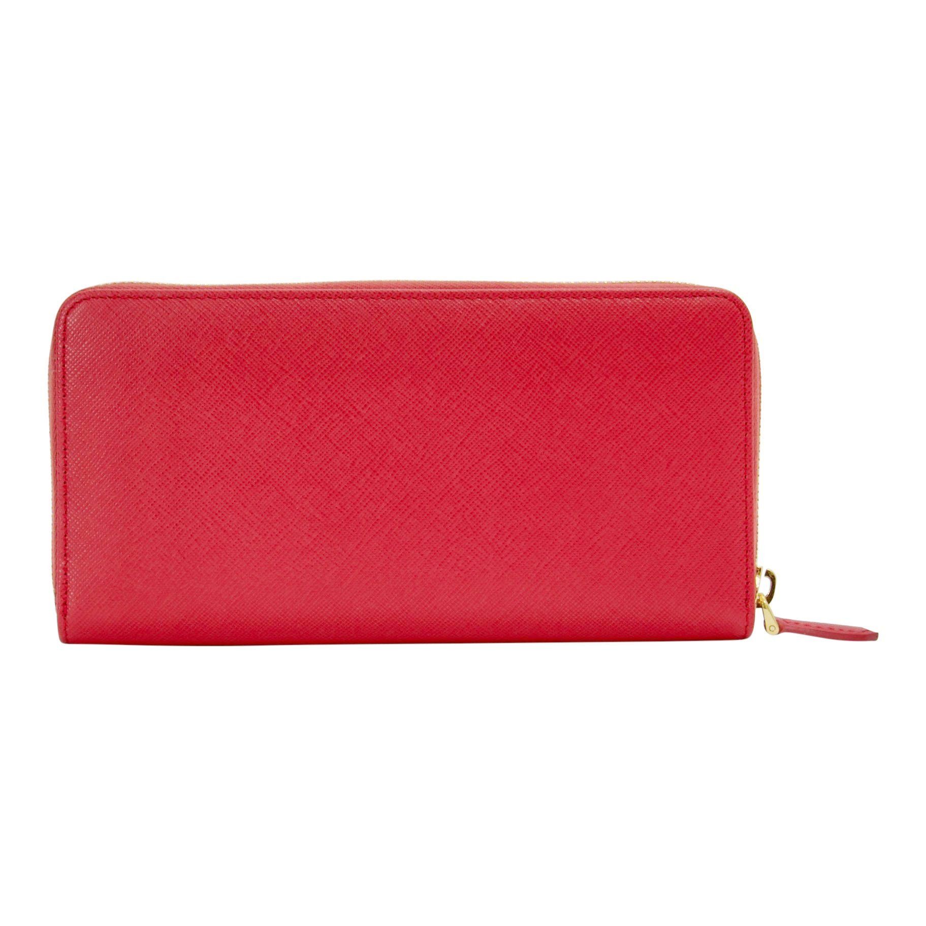 Prada Saffiano Zip Around Wallet