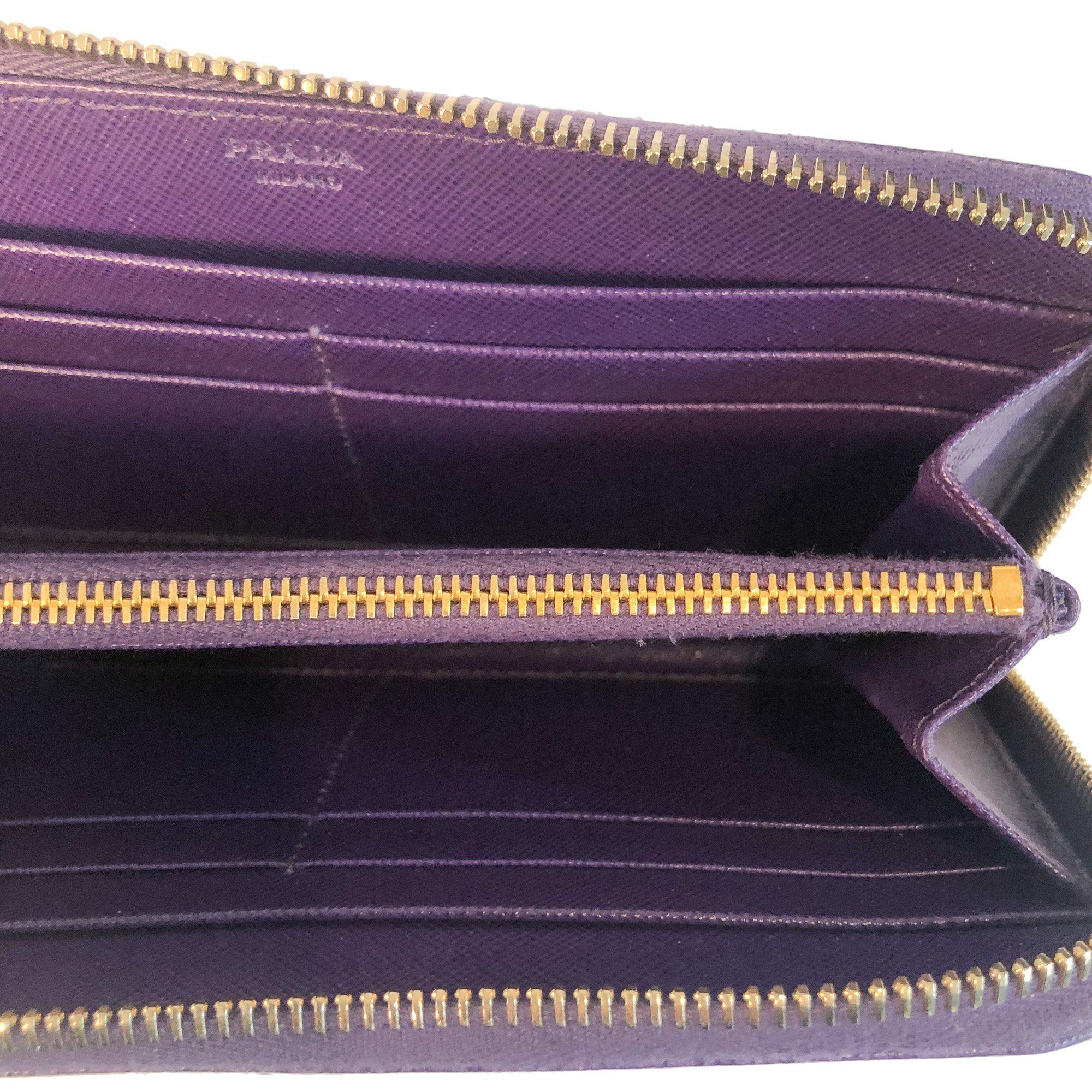 Prada Saffiano Zip Around Wallet