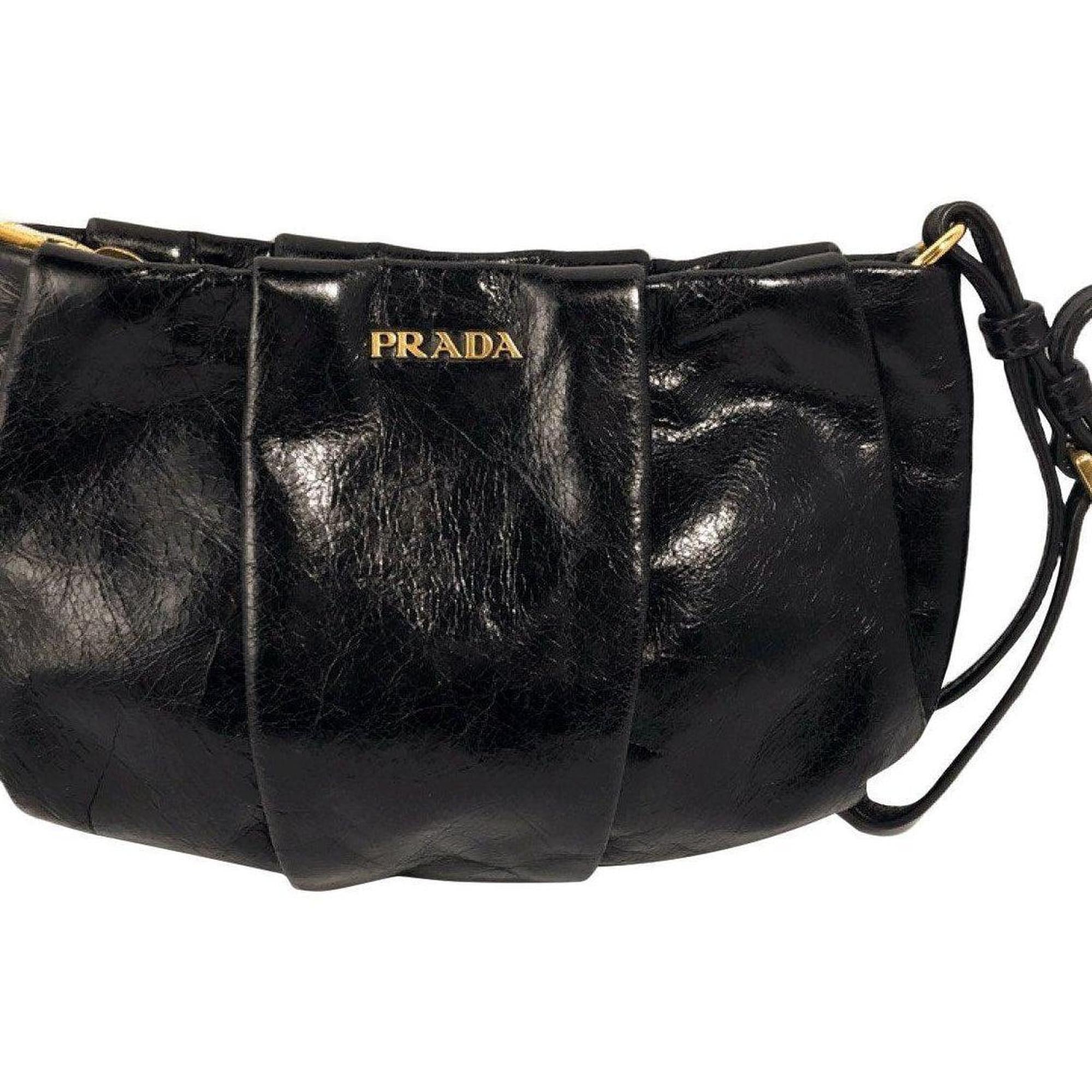 Prada Shine Vitello Rosso Wristlet