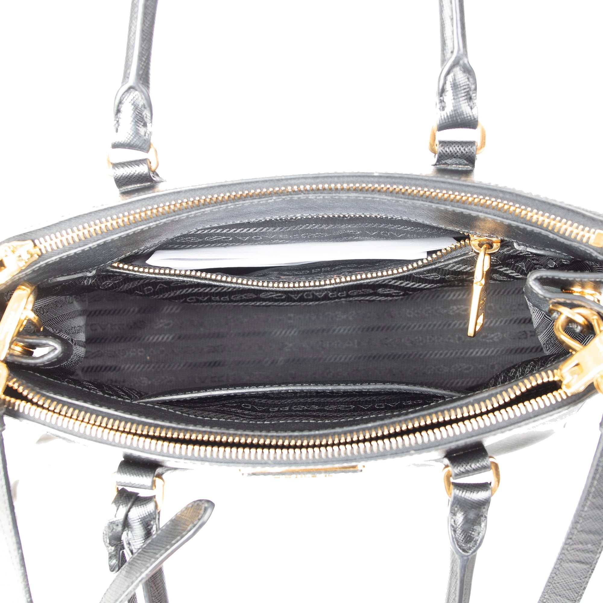 Prada Small Saffiano Lux Galleria Double Zip Tote