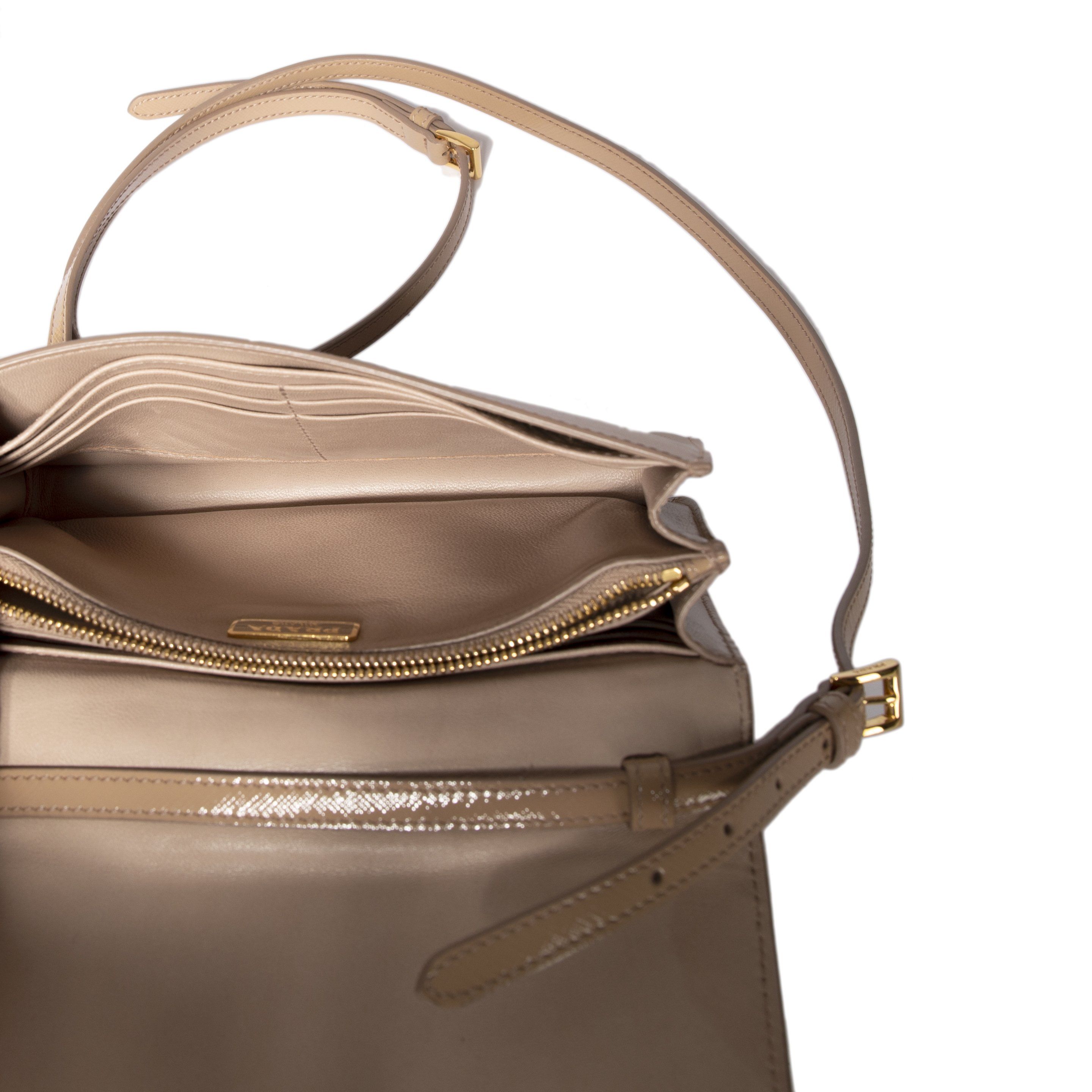 Prada Small Saffiano Vernice Crossbody Bag