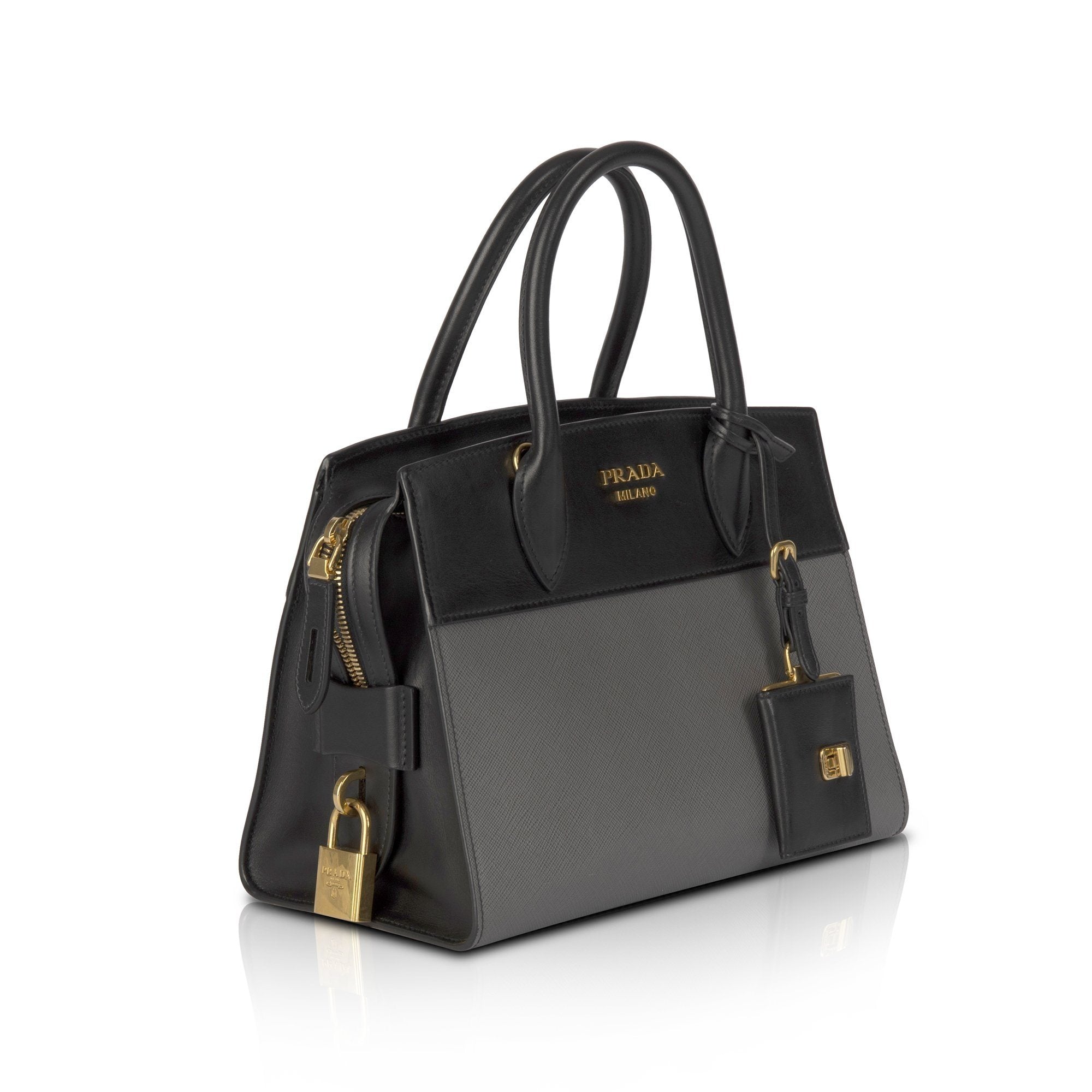 Prada Small Saffiano and City Calf Esplanade Bag