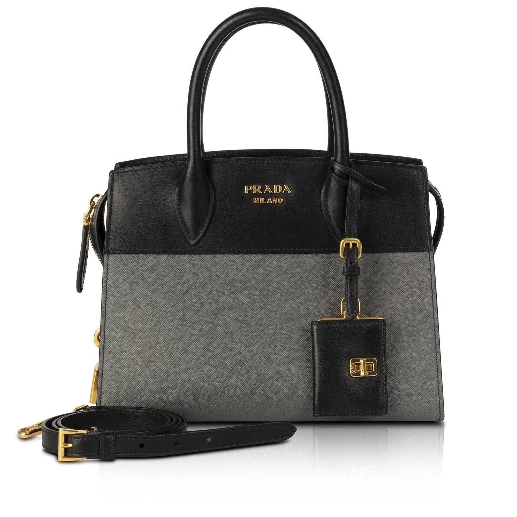 Prada Small Saffiano and City Calf Esplanade Bag