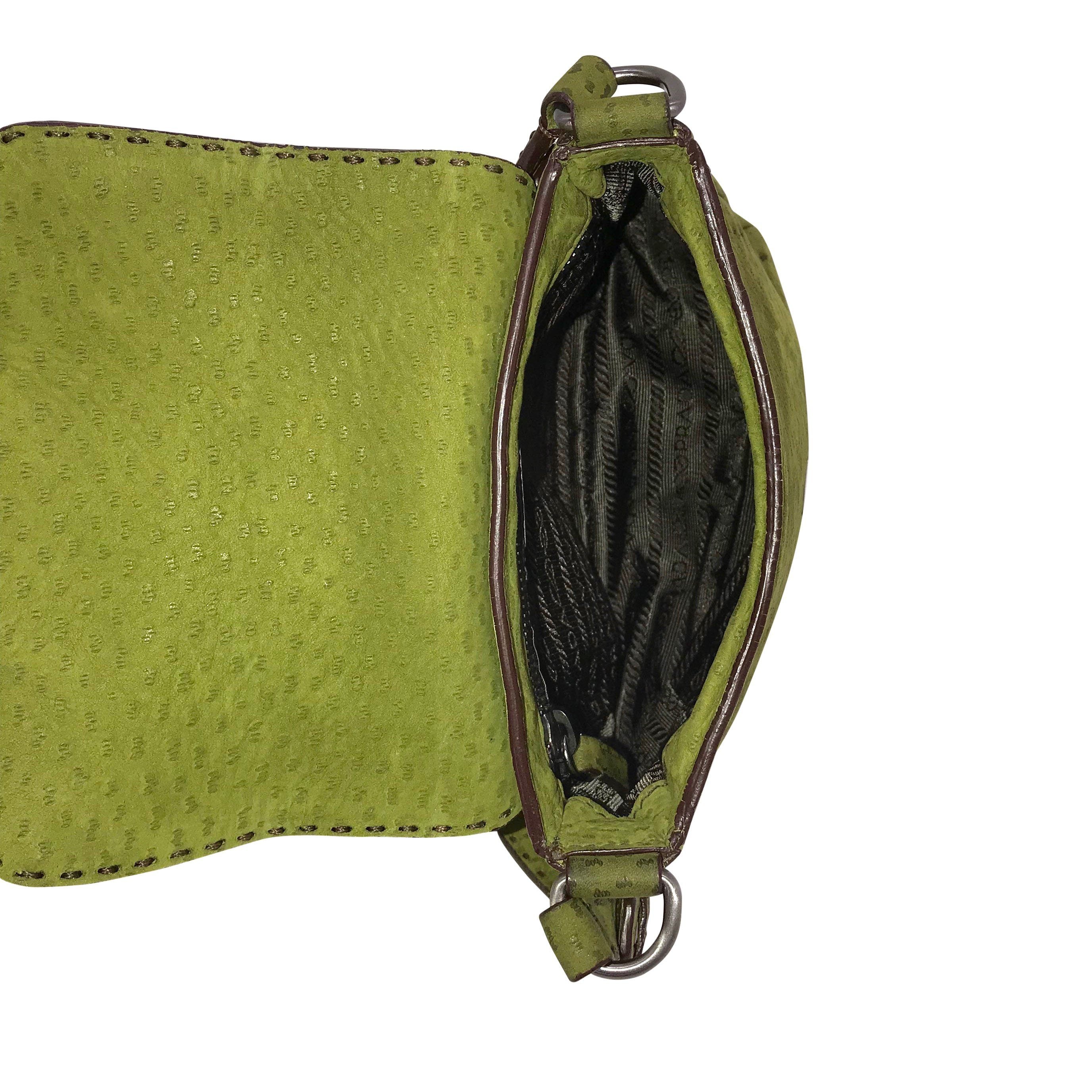 Prada Suede Saddle Shoulder Bag