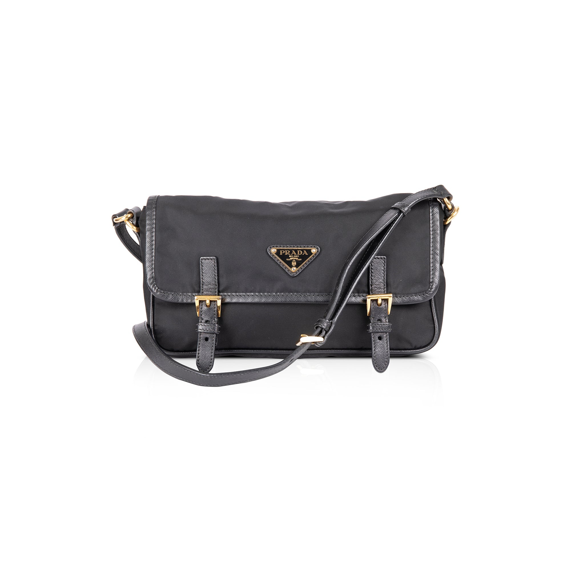 Prada Tessuto Buckle Crossbody Bag