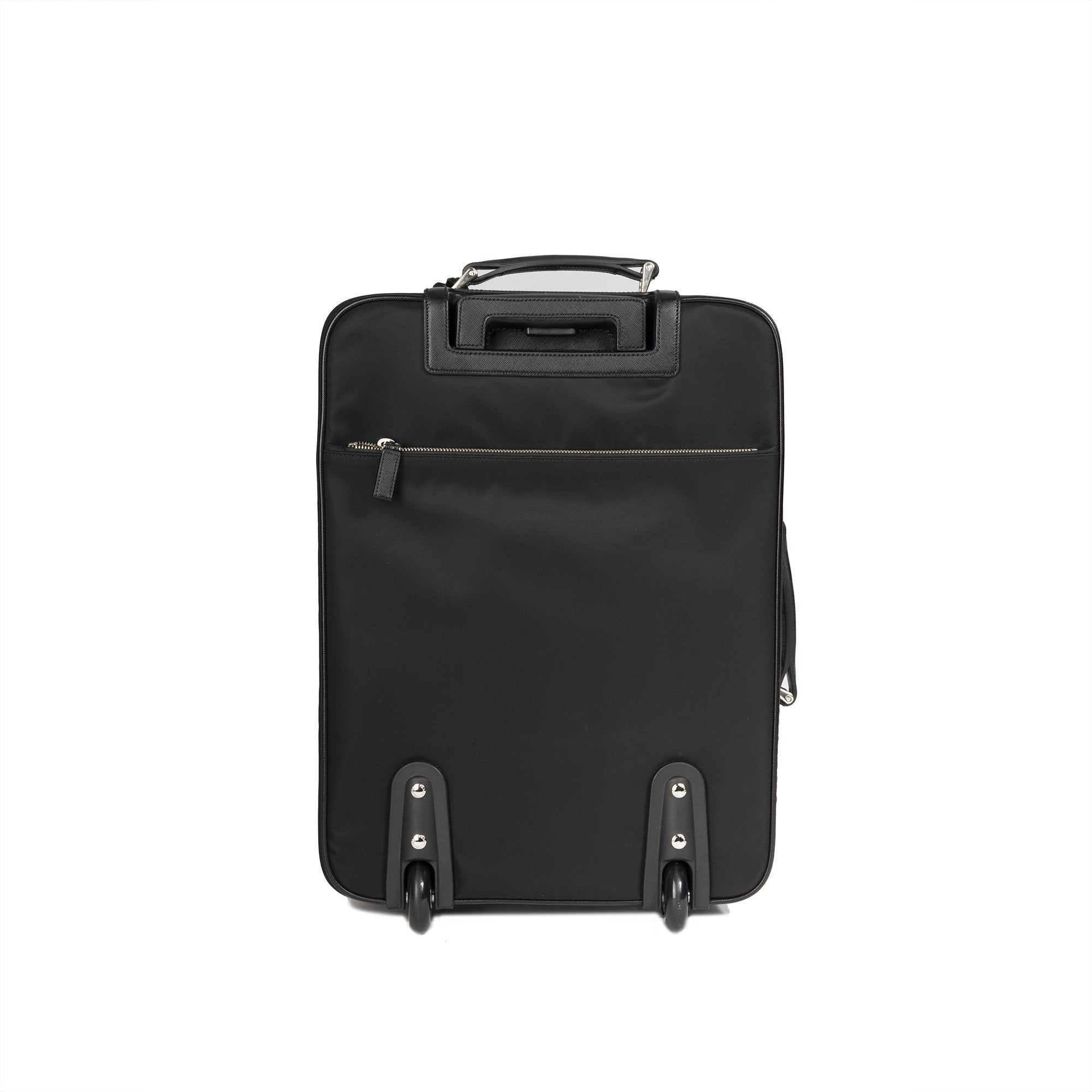 Prada Tessuto Saffiano-Trimmed Trolley Rolling Luggage