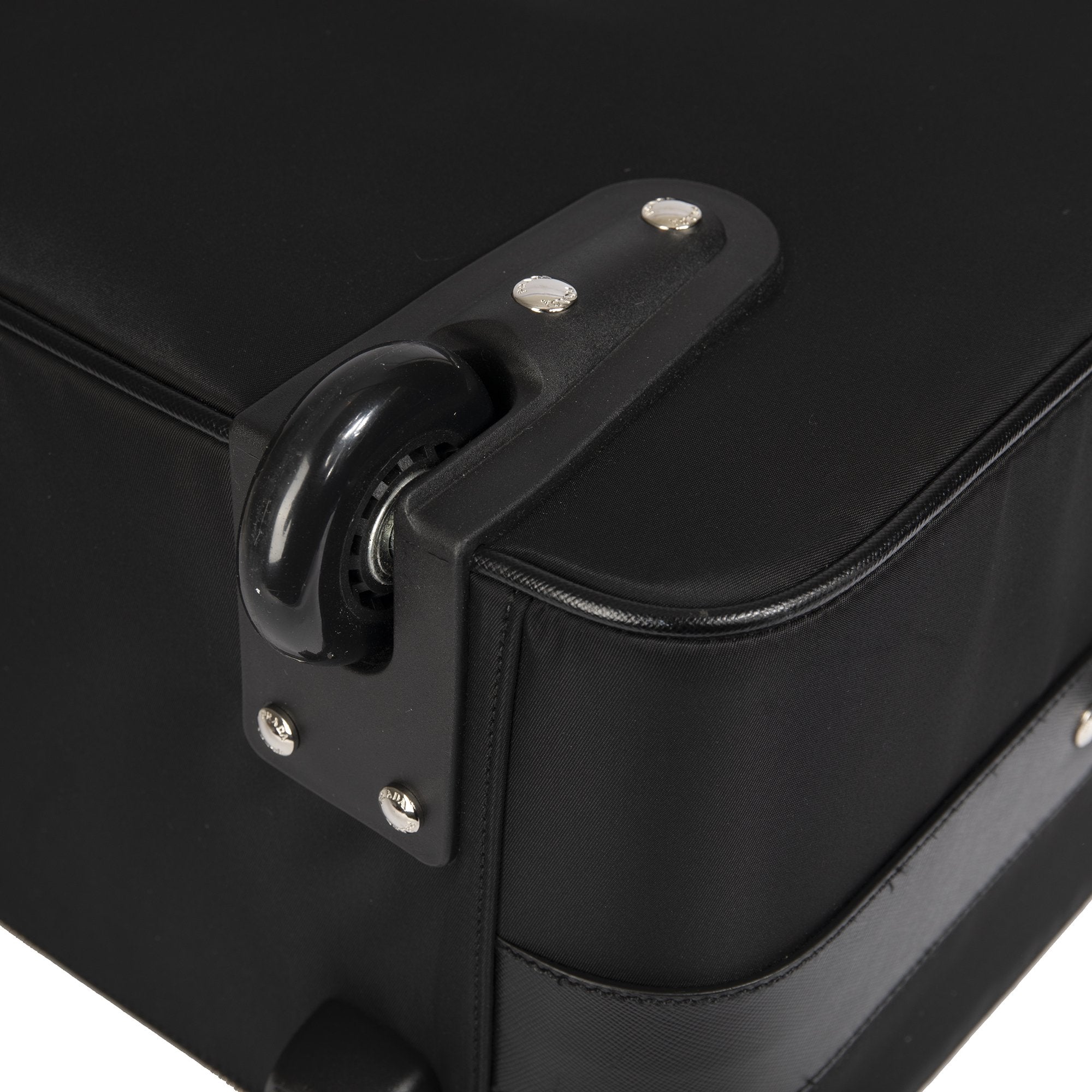 Prada Tessuto Saffiano-Trimmed Trolley Rolling Luggage