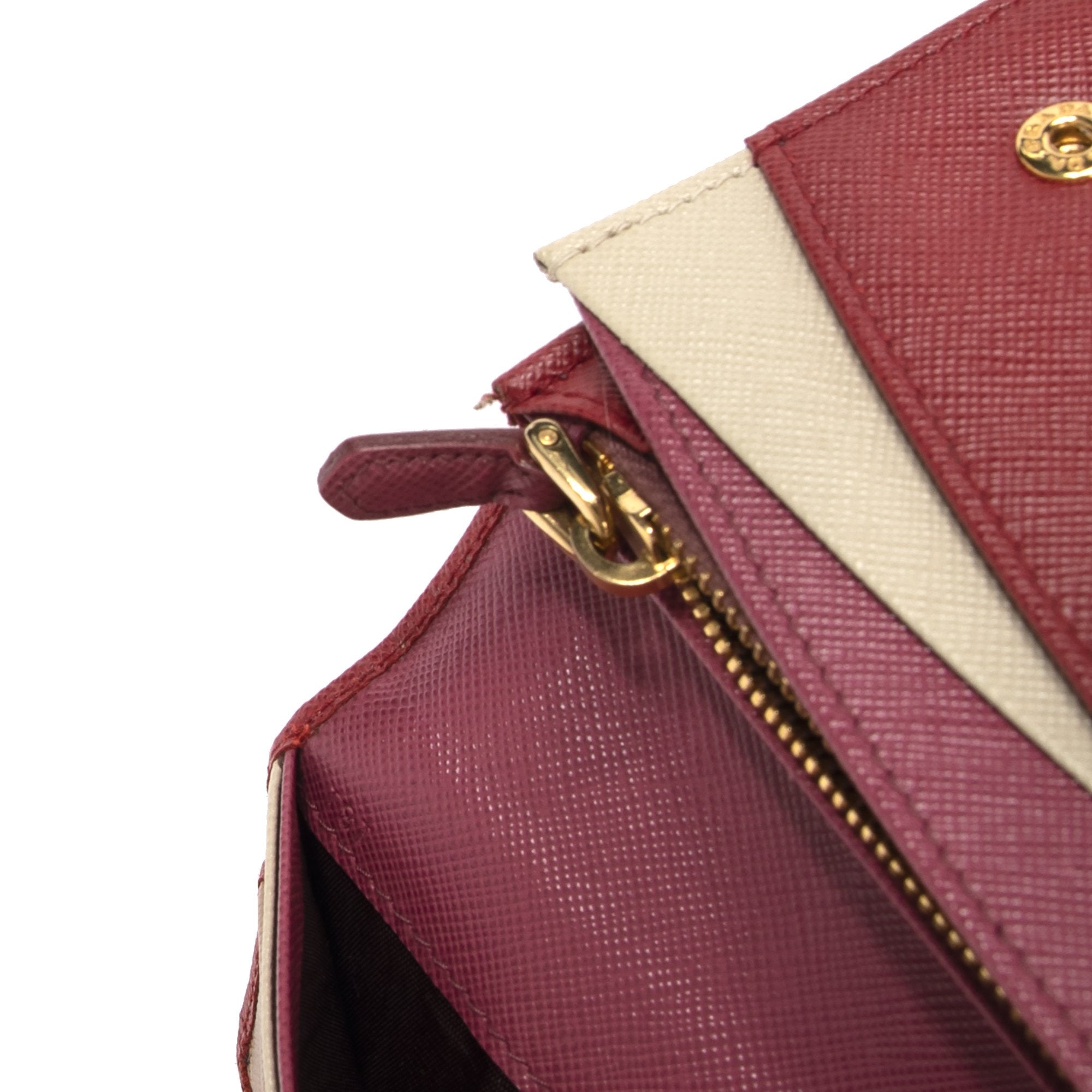 Prada Tri-Colour Saffiano Continental Wallet w/ Box