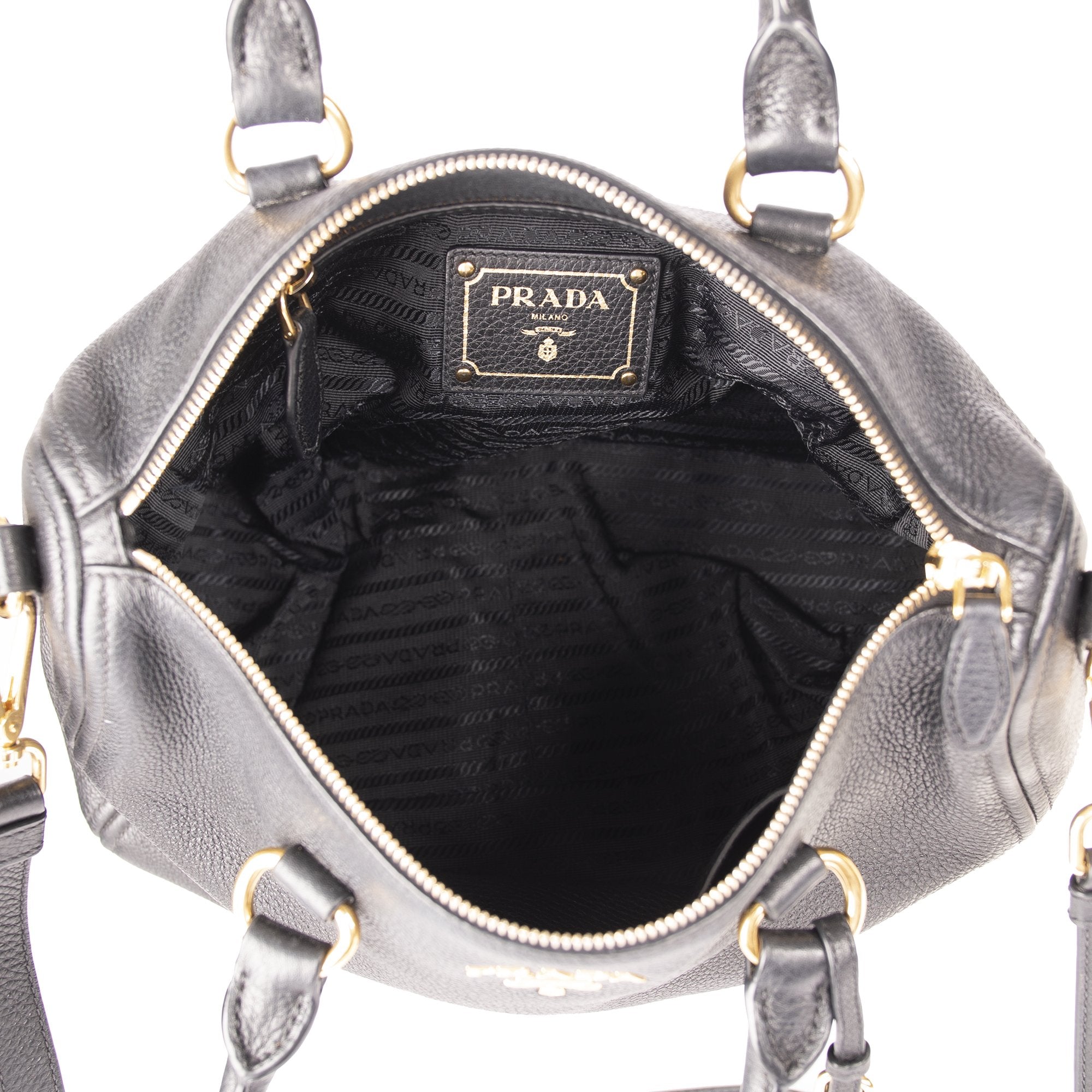 Prada Vitello Daino Boston Bag