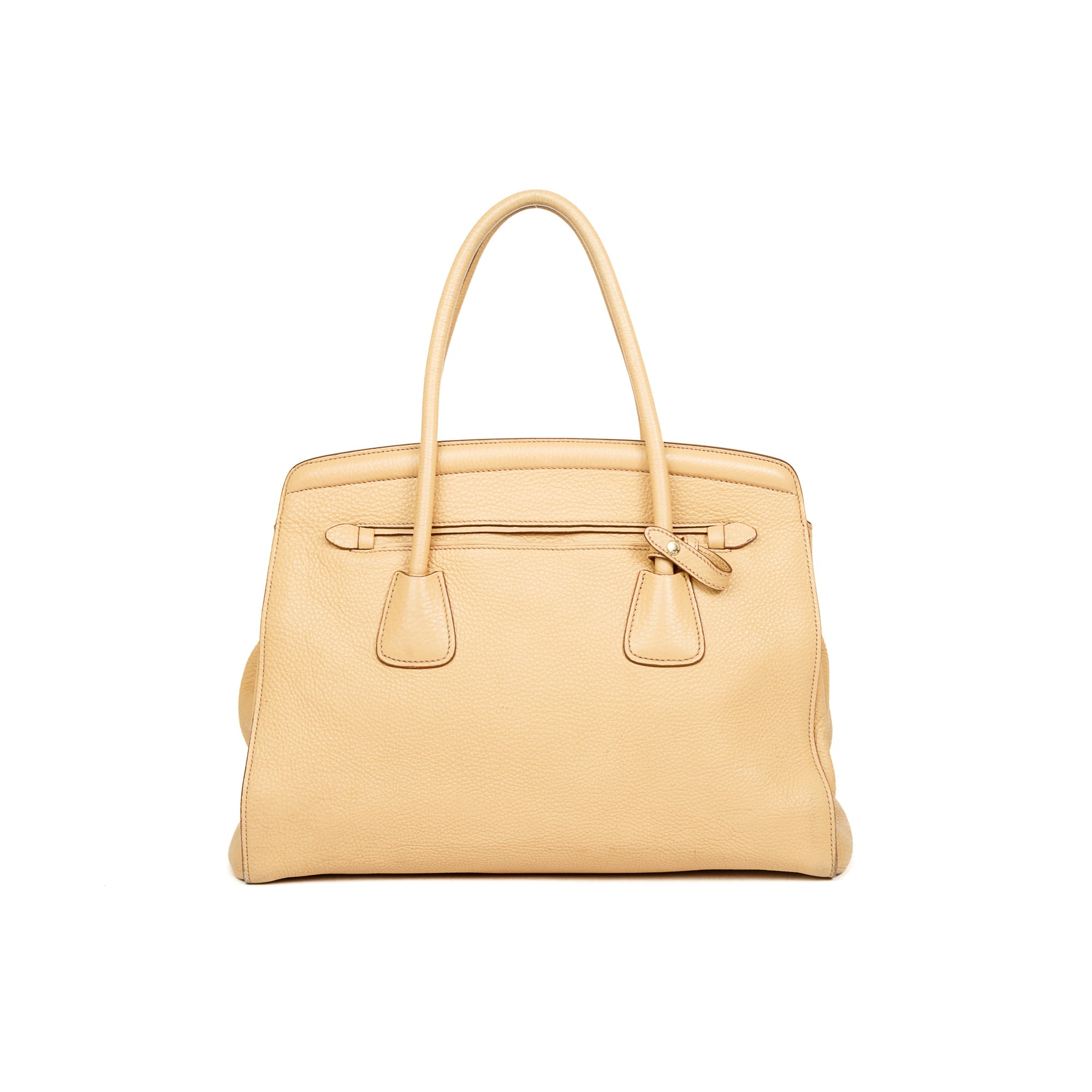 Prada Vitello Daino Cuir Frame Convertible Tote w/ Strap