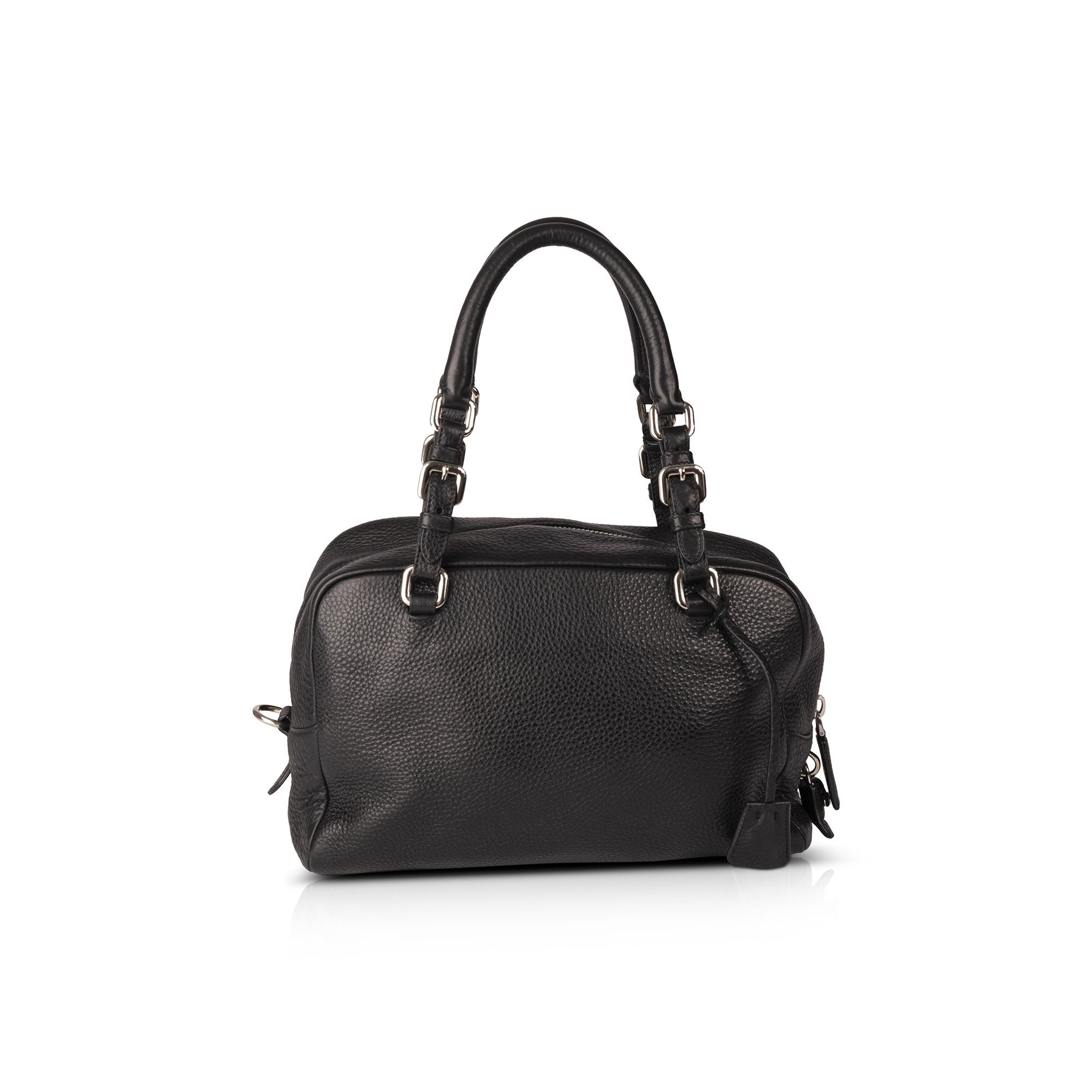 Prada Vitello Daino Medium Bauletto Logo Bag