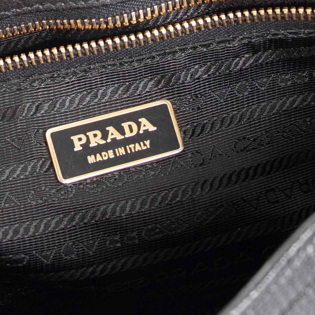 Prada Vitello Daino Pushlock Shoulder Bag