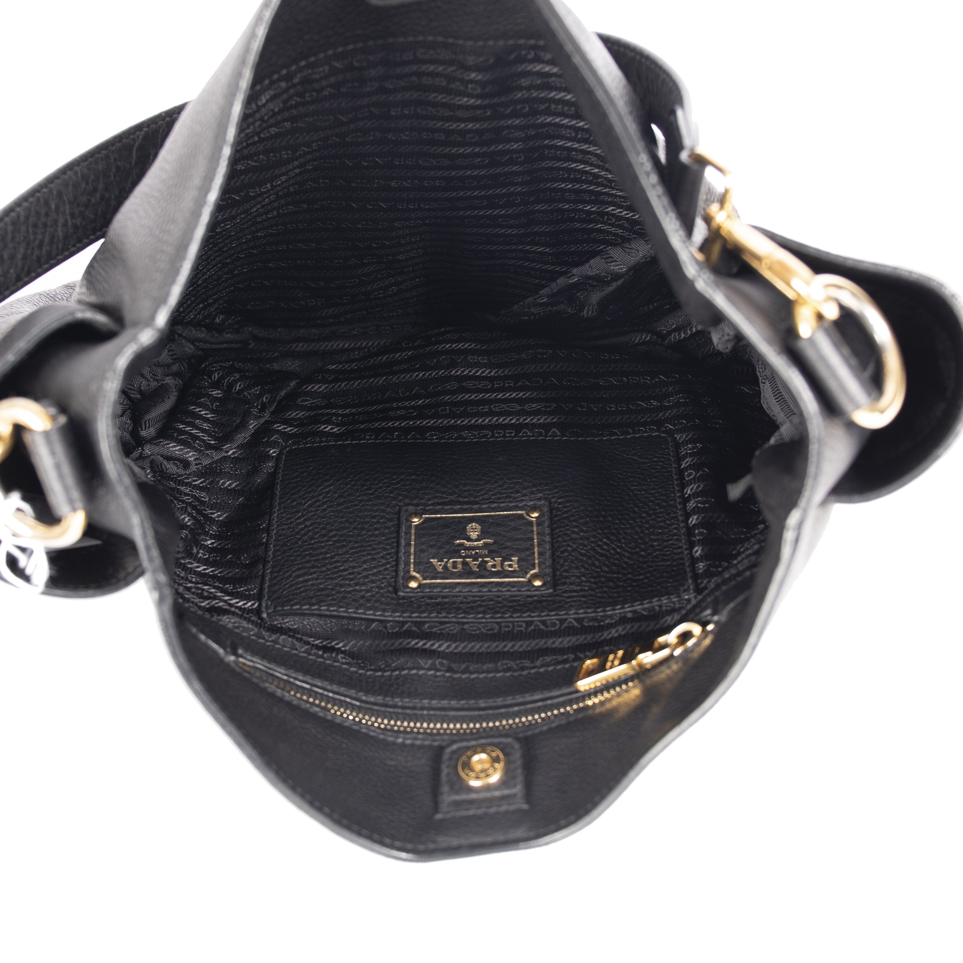 Prada Vitello Daino Side Pocket Hobo