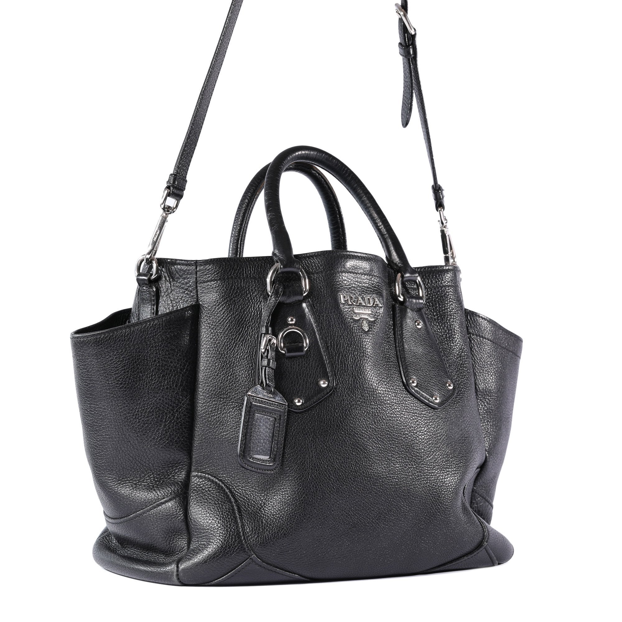 Prada Vitello Daino Side Pocket Tote