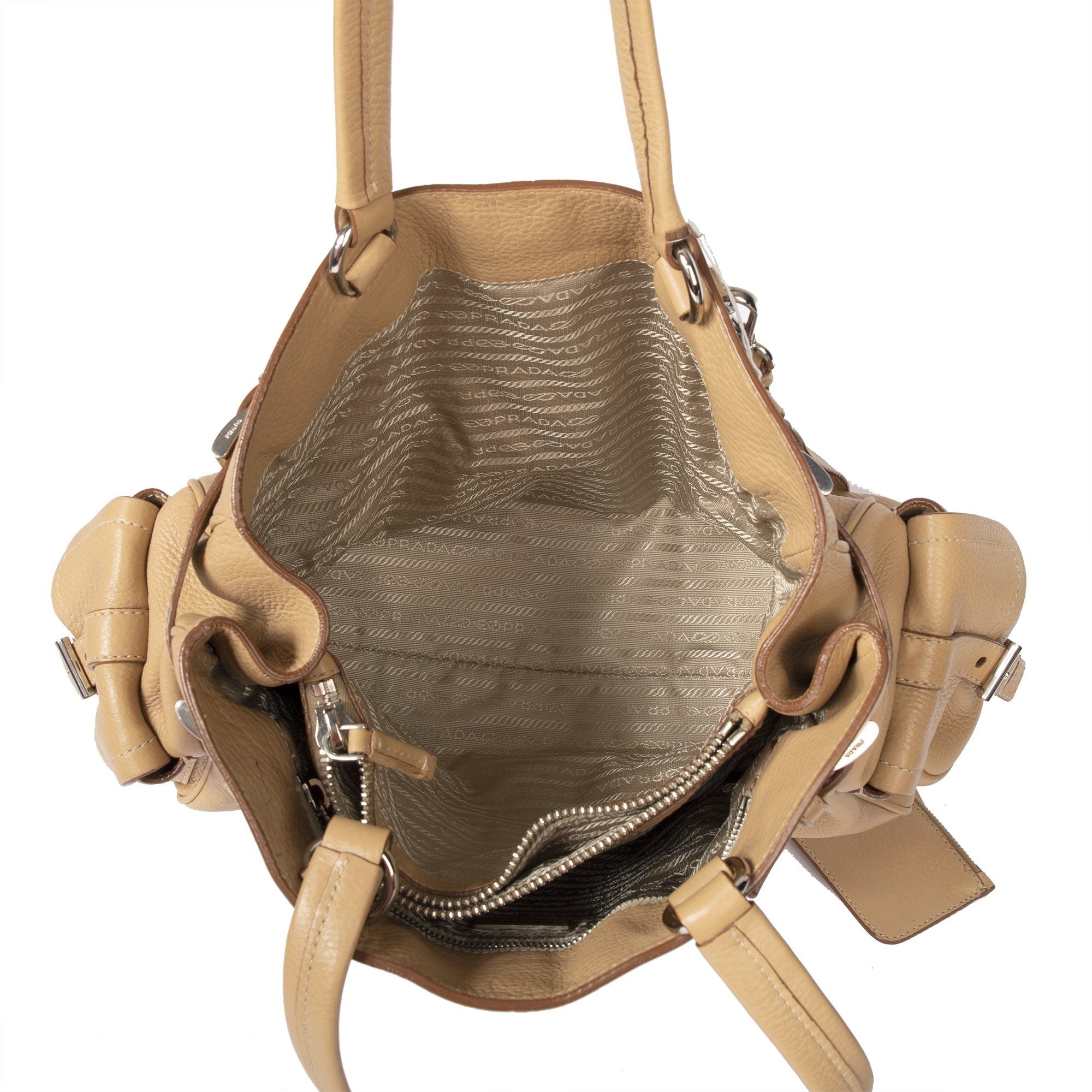 Prada Vitello Daino Side Pocket Tote