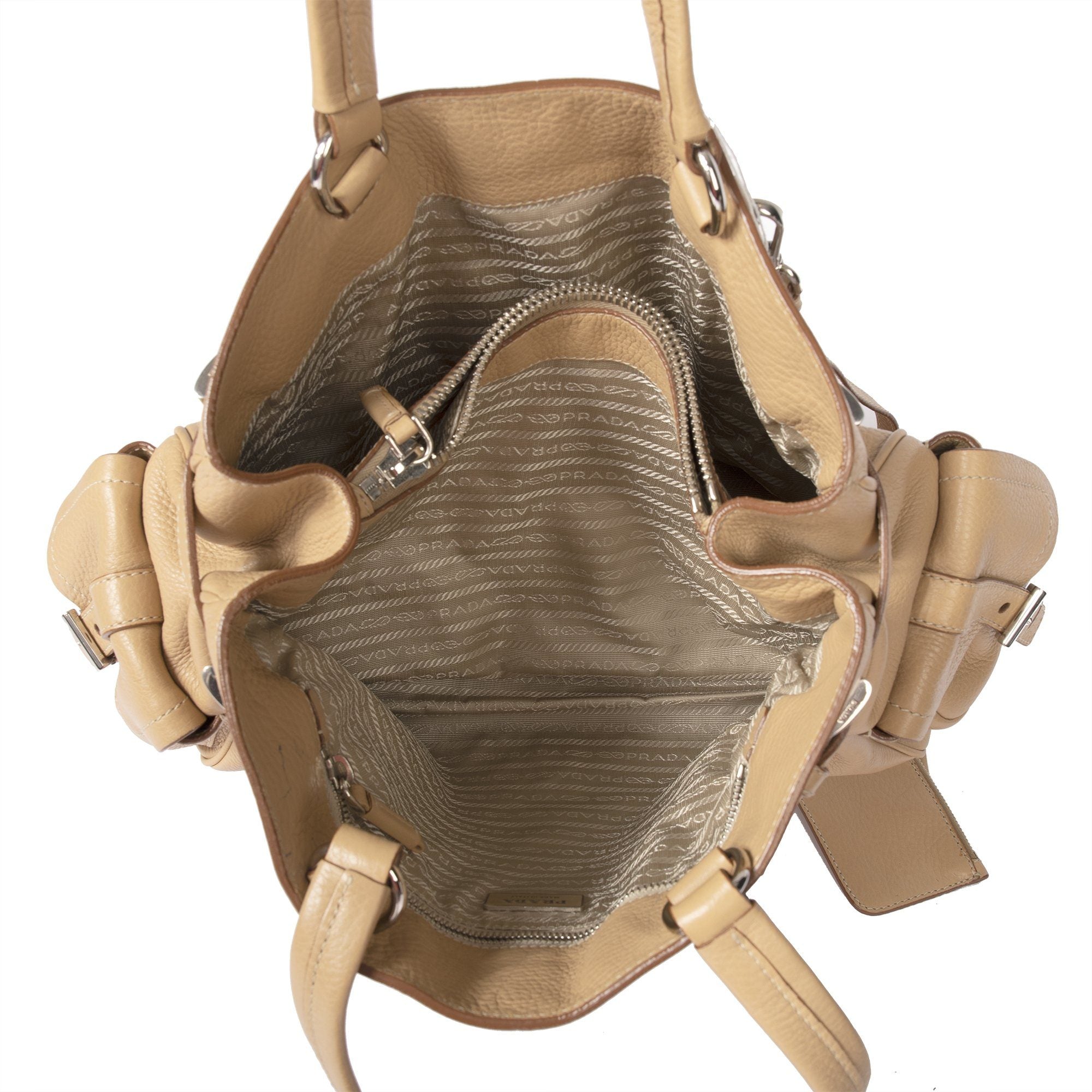 Prada Vitello Daino Side Pocket Tote