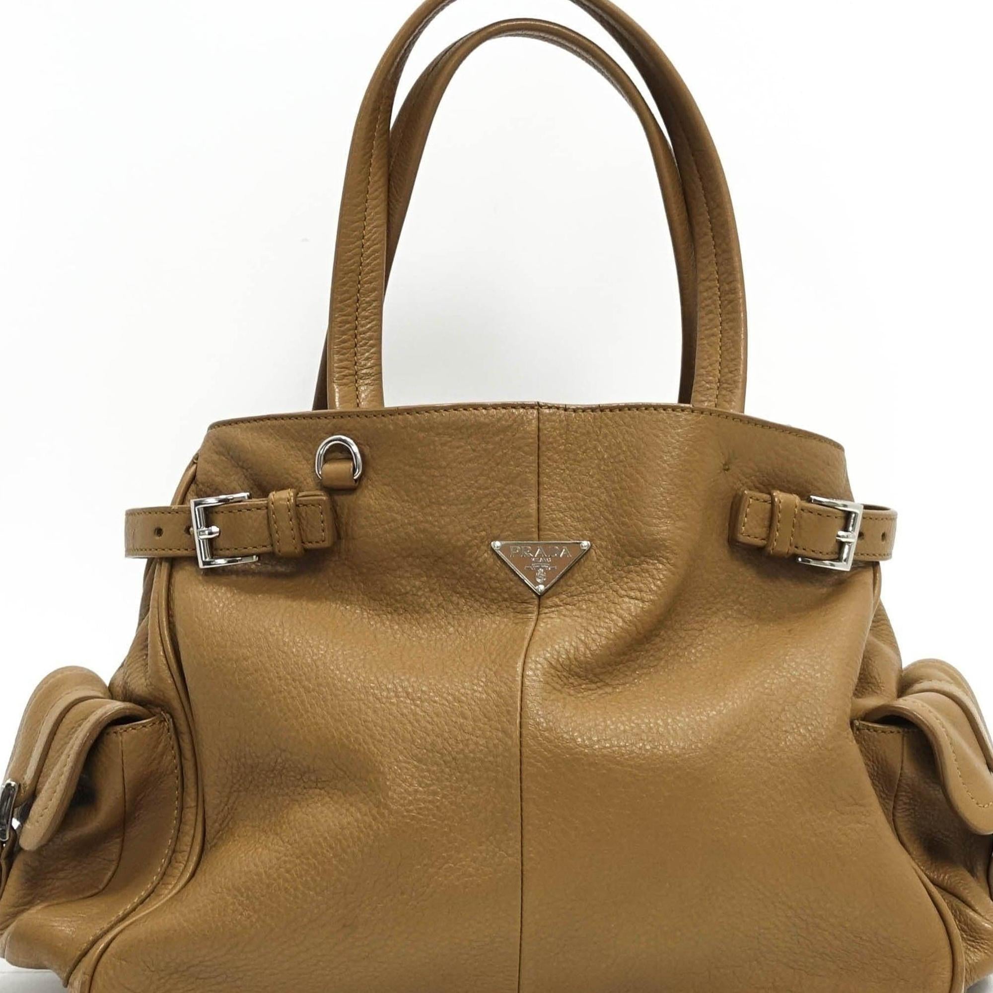 Prada Vitello Daino Side Pocket Tote