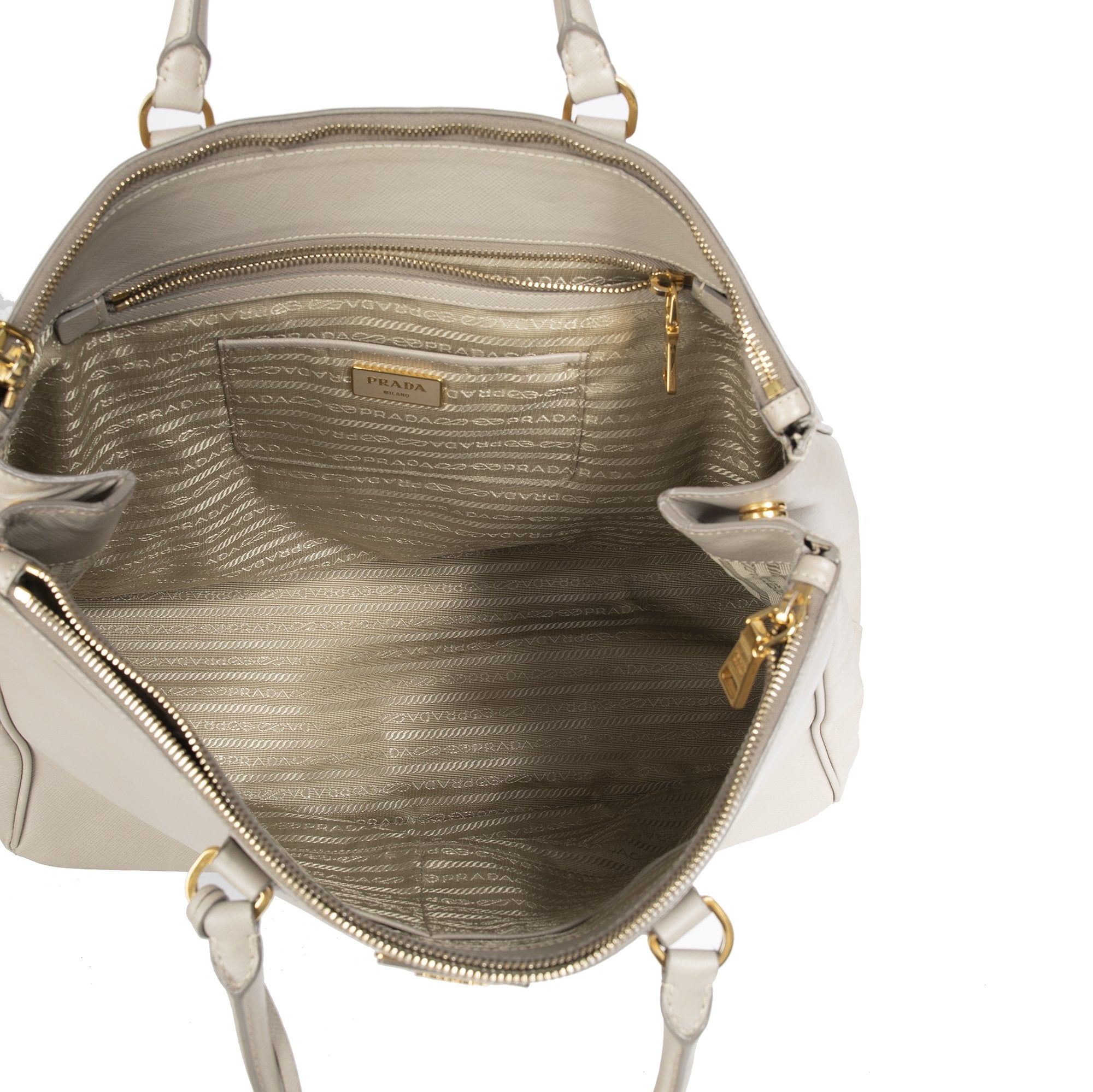 Prada XL Saffiano Lux Double Zip Tote