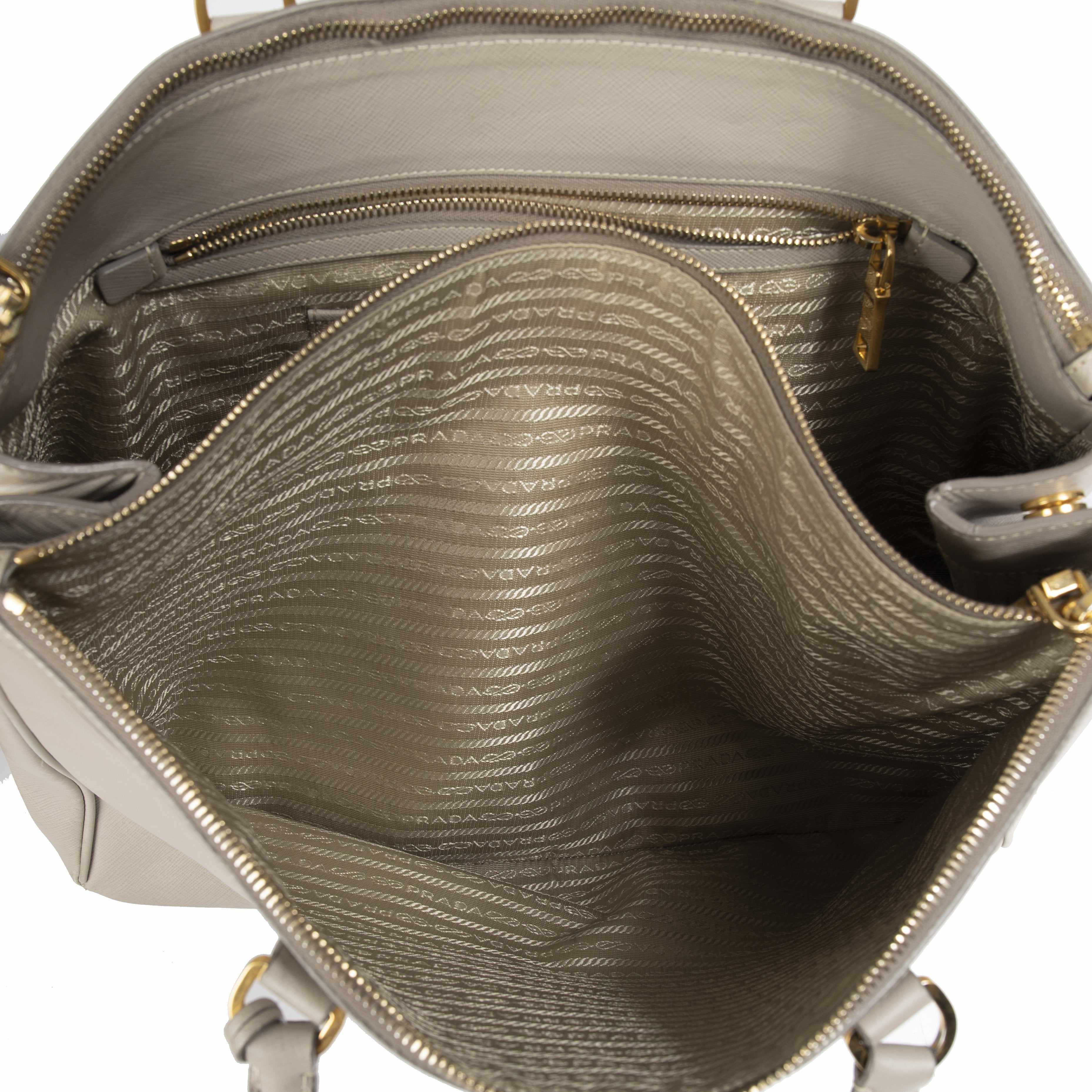 Prada XL Saffiano Lux Double Zip Tote