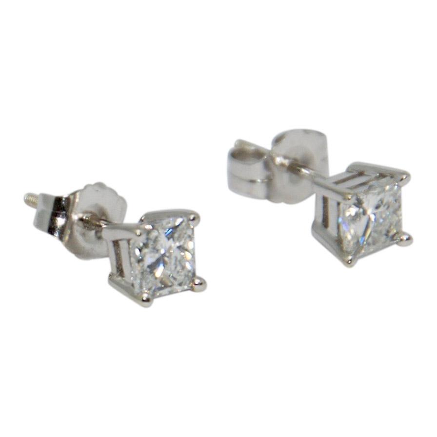 Princess Cut Diamond Stud Earrings
