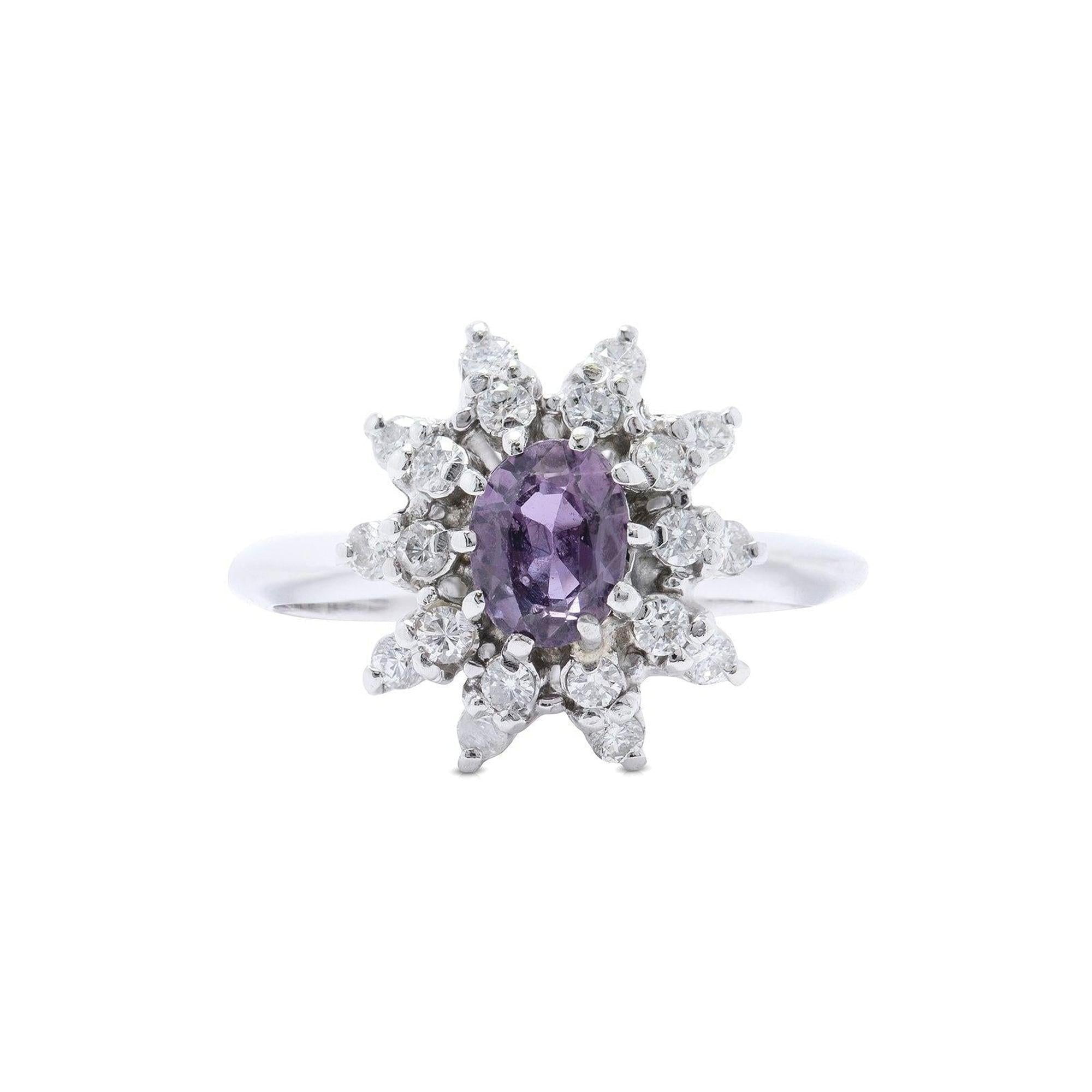 Purple Sapphire and Diamond Cocktail Ring
