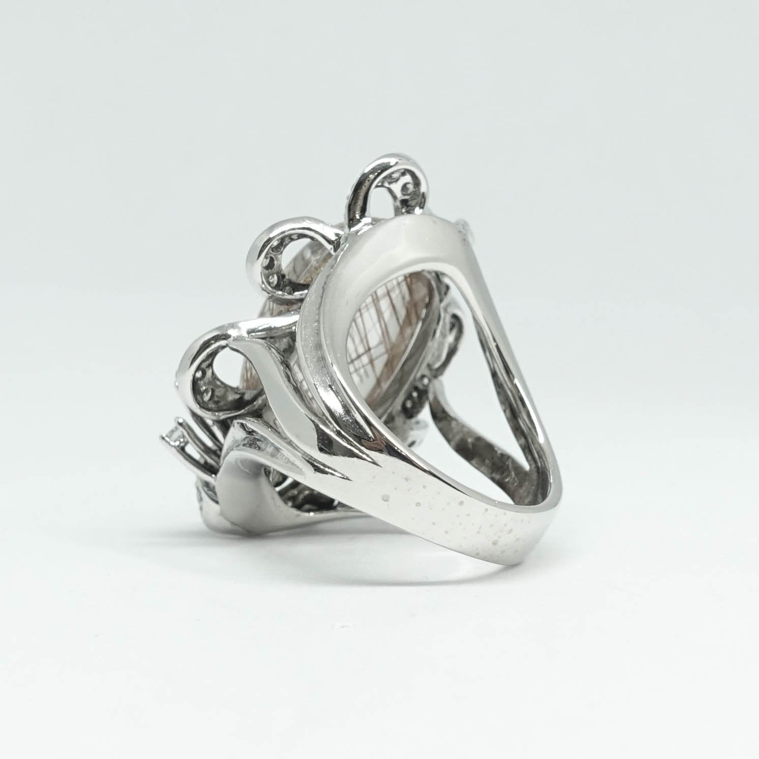 Quartz and Diamond Cocktail Ring