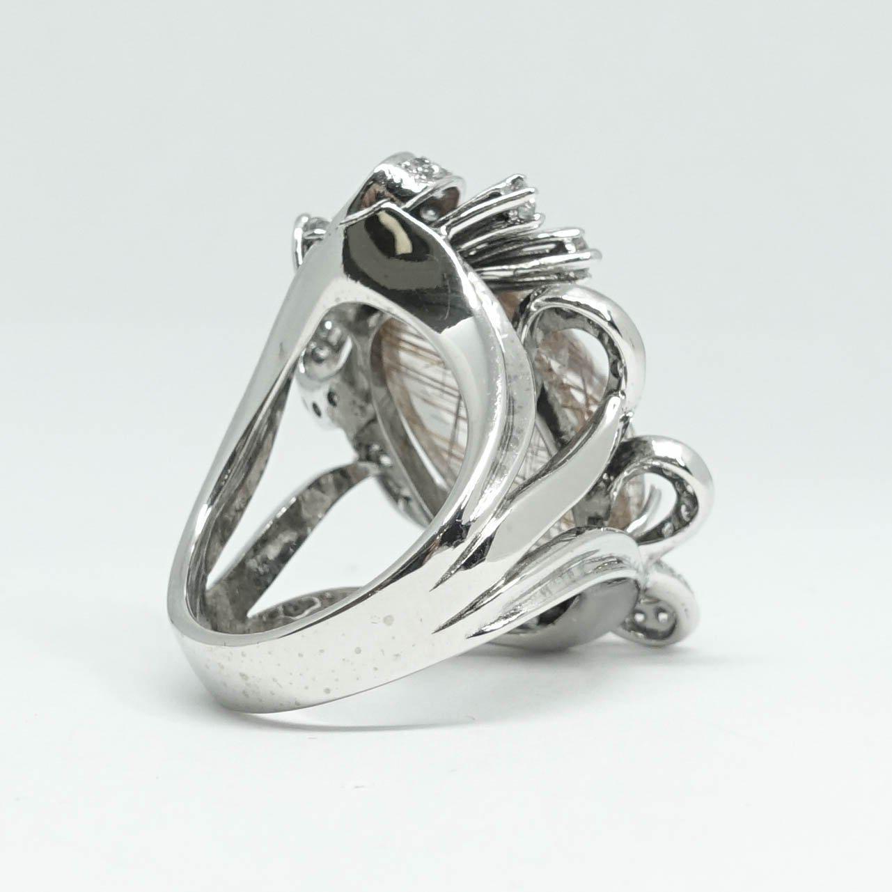 Quartz and Diamond Cocktail Ring