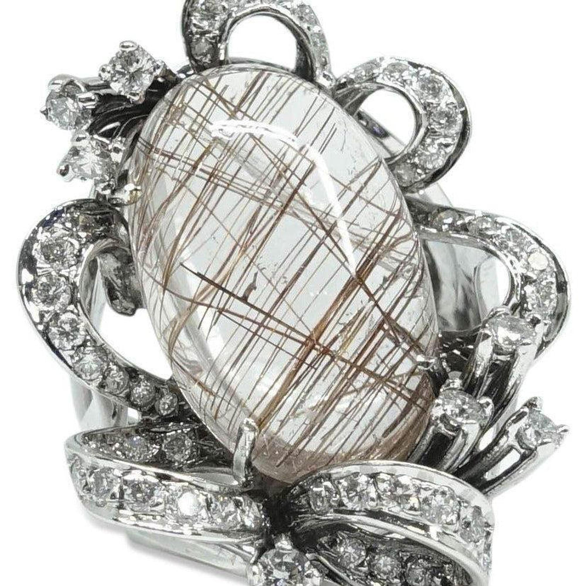 Quartz and Diamond Cocktail Ring